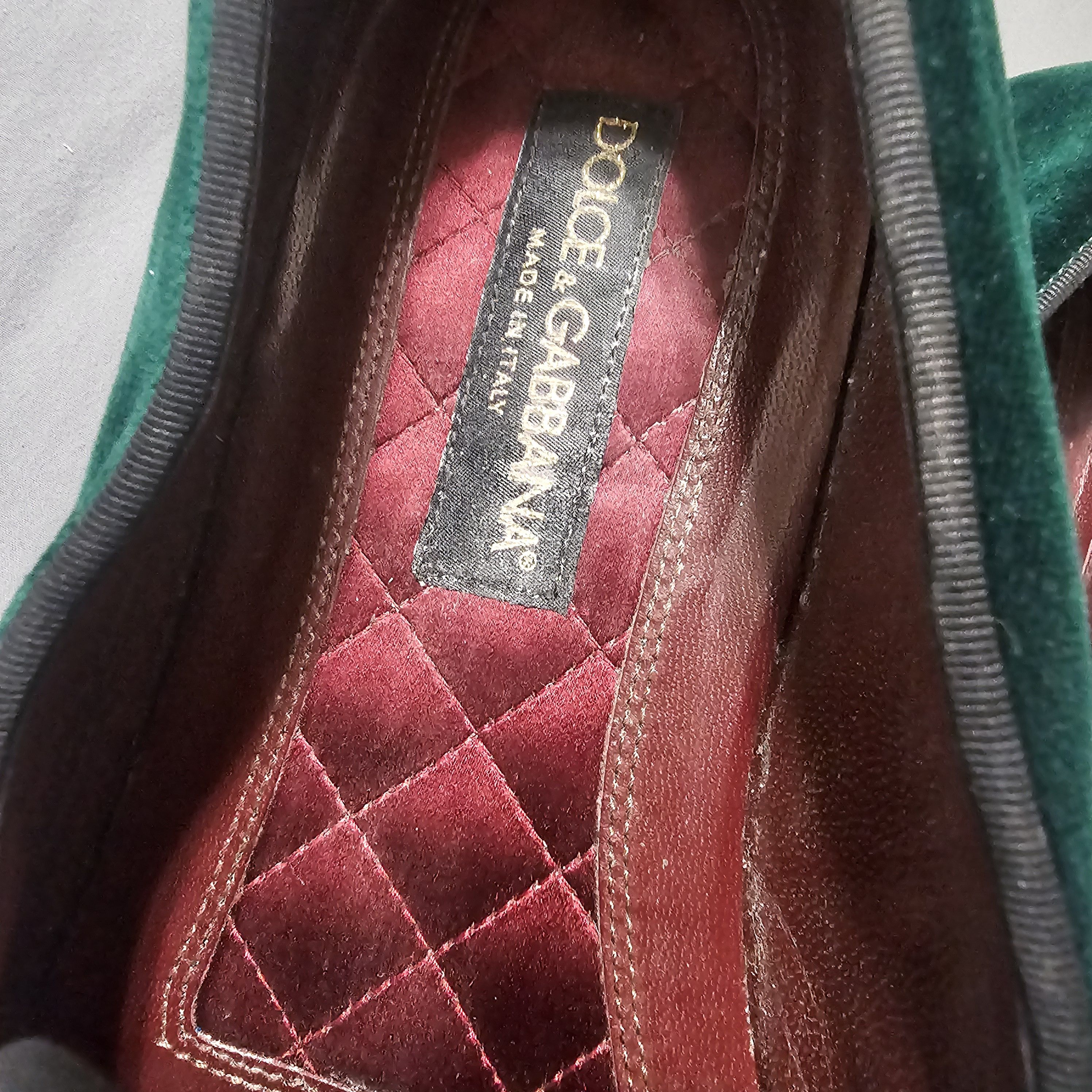 Dolce & Gabbana Dolce & Gabbana Emerald Velvet Loafers/Gold Cross Detail 10 Size US 10.5 / EU 43-44 - 7 Thumbnail