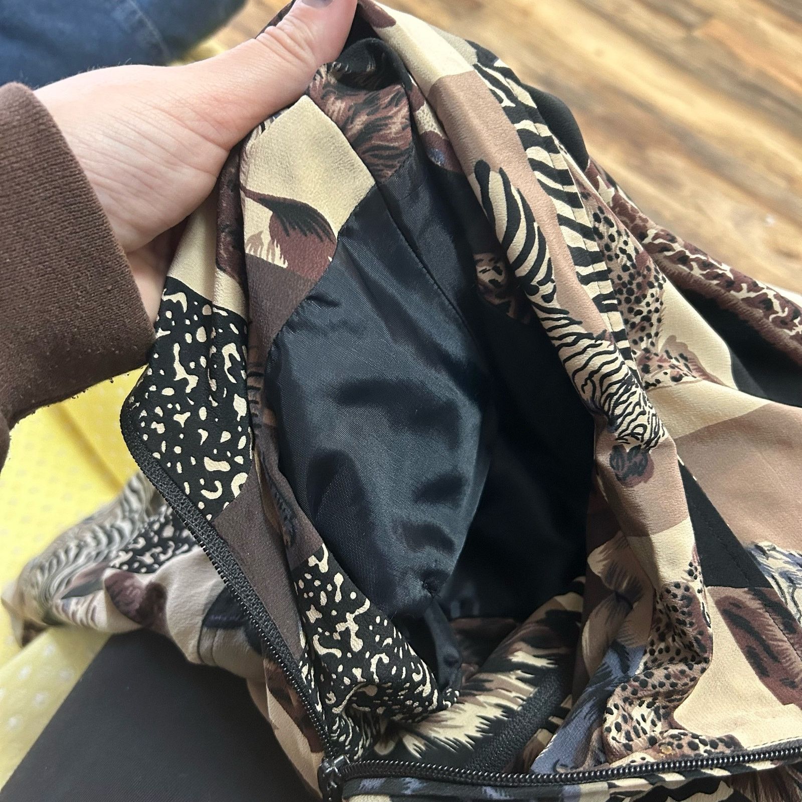 Vintage 90s Vintage Bomber Jacket Animal Print Patchwork Silk Large Size L / US 10 / IT 46 - 7 Thumbnail
