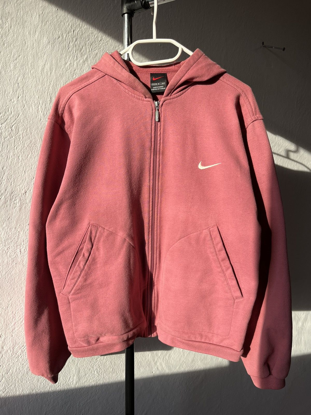 image of Nike Zip-Hoodie Rose Swoosh 90's Grail Washed Pink, Men's (Size Small)