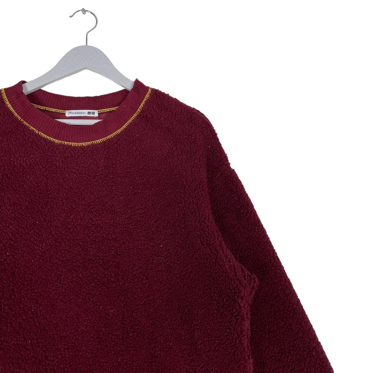 JW Anderson × Uniqlo 💥JW ANDERSON DEEPILE MAROON CREWNECK PULLOVER Size US M / EU 48-50 / 2 - 6 Thumbnail