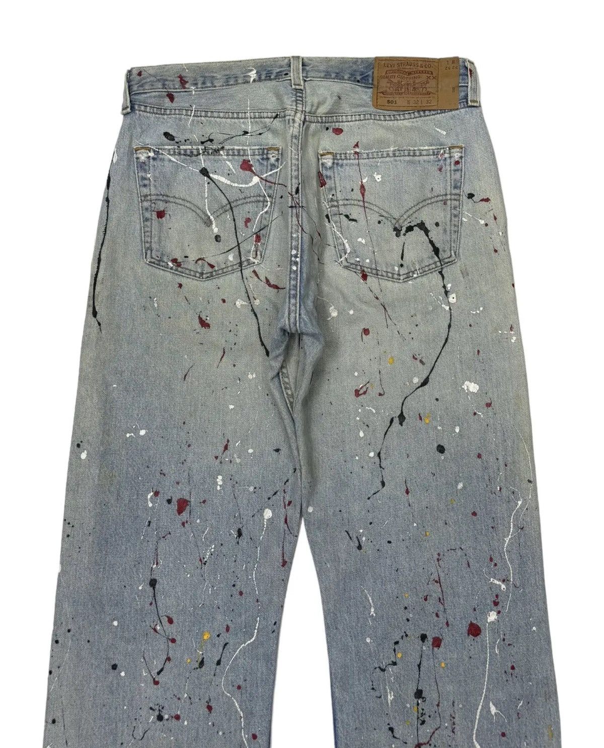 If Six Was Nine × Levi's 🔥LEVIS 501 PAINTER SPLATTER DISTRESSED DENIM JEANS Size US 32 / EU 48 - 4 Thumbnail