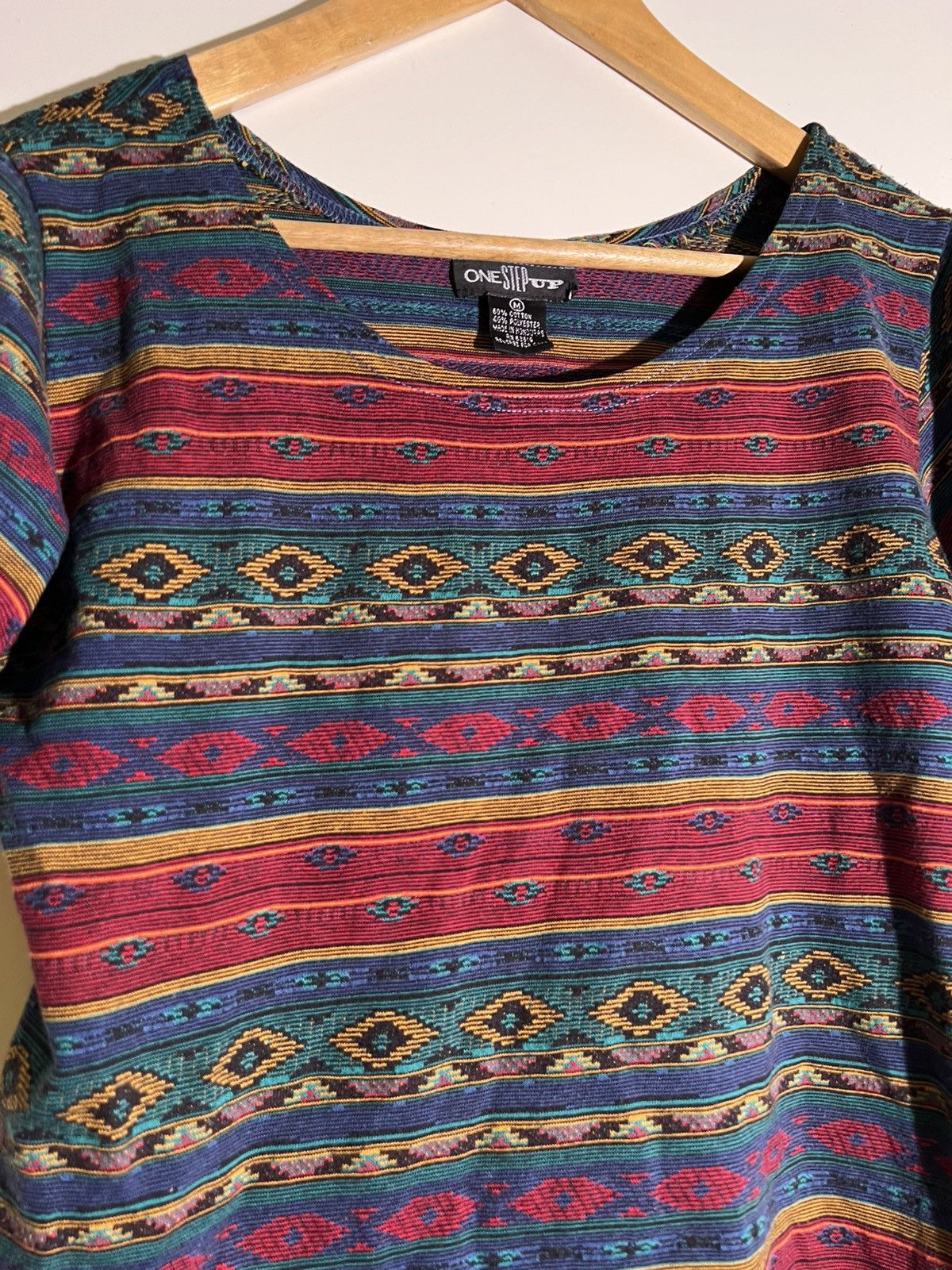 Vintage 90’s 2000’s Y2K VTG Vintage One Step Up Multi Pattern Shirt Size M / US 6-8 / IT 42-44 - 3 Thumbnail