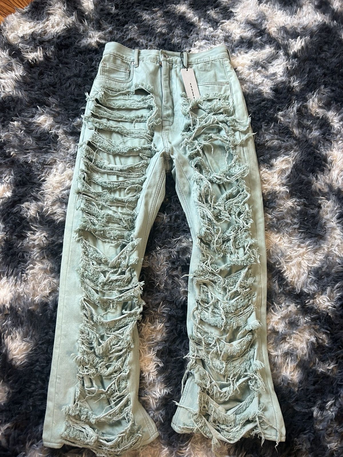 Rick Owens *rare* Rick owens strobe destroyed slashed geth denim Size US 31 - 1 Thumbnail