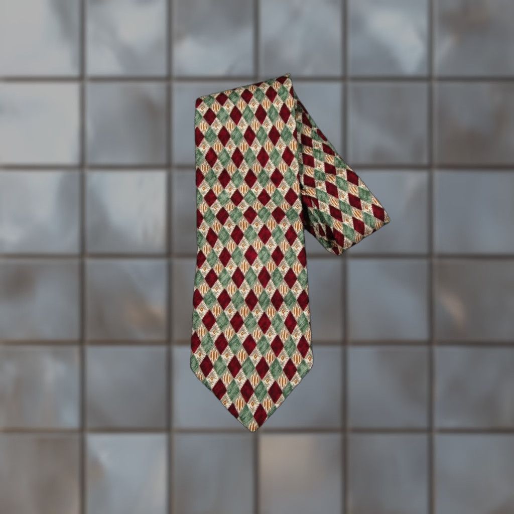 Ermenegildo Zegna Ermenegildo Zegna Tie Mens Red Silk Designer Diamond Holidays Made in Italy Size ONE SIZE - 1 Thumbnail