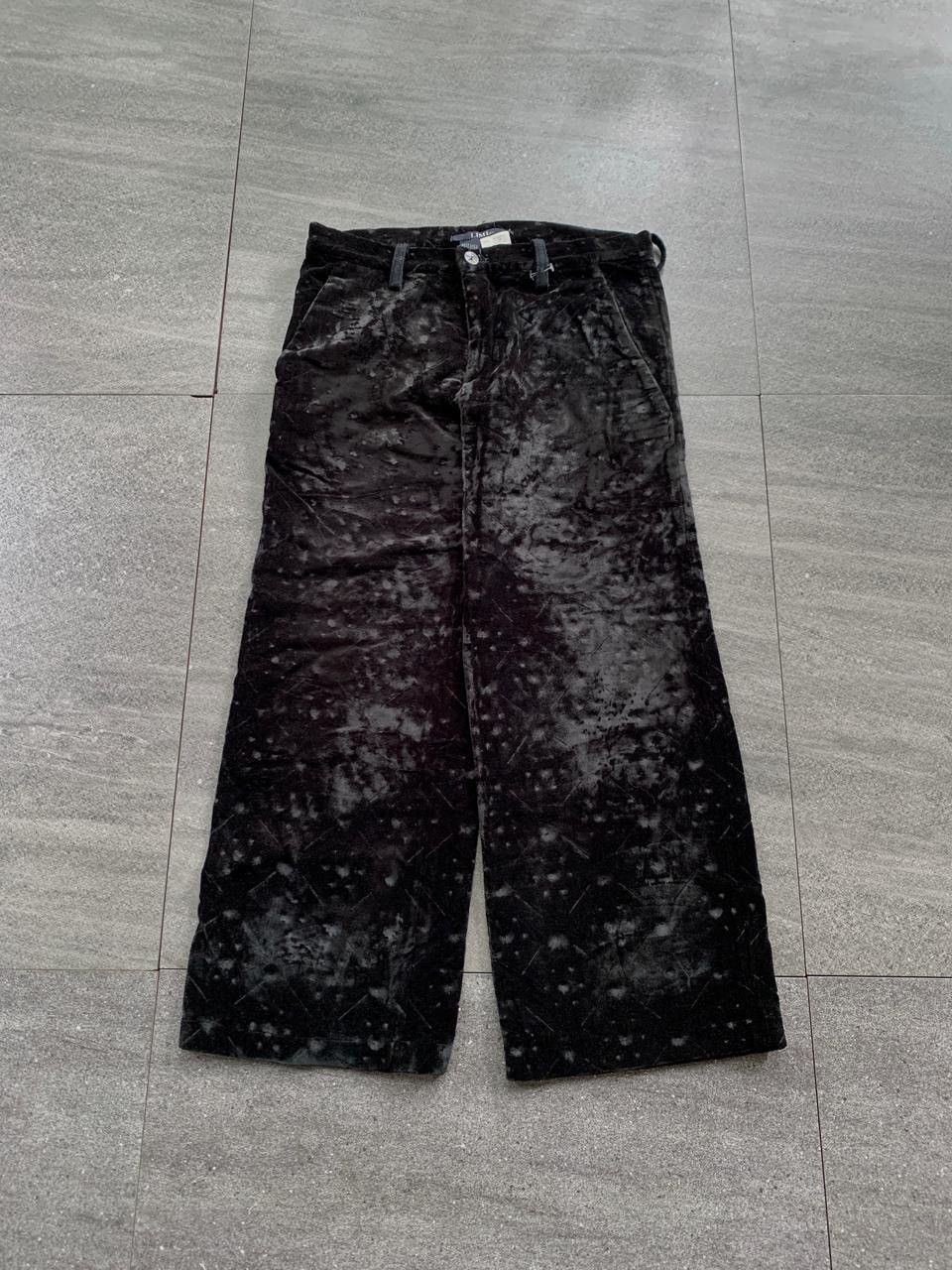 Yohji Yamamoto Velvet Patterned Trousers Size US 29 - 1 Thumbnail