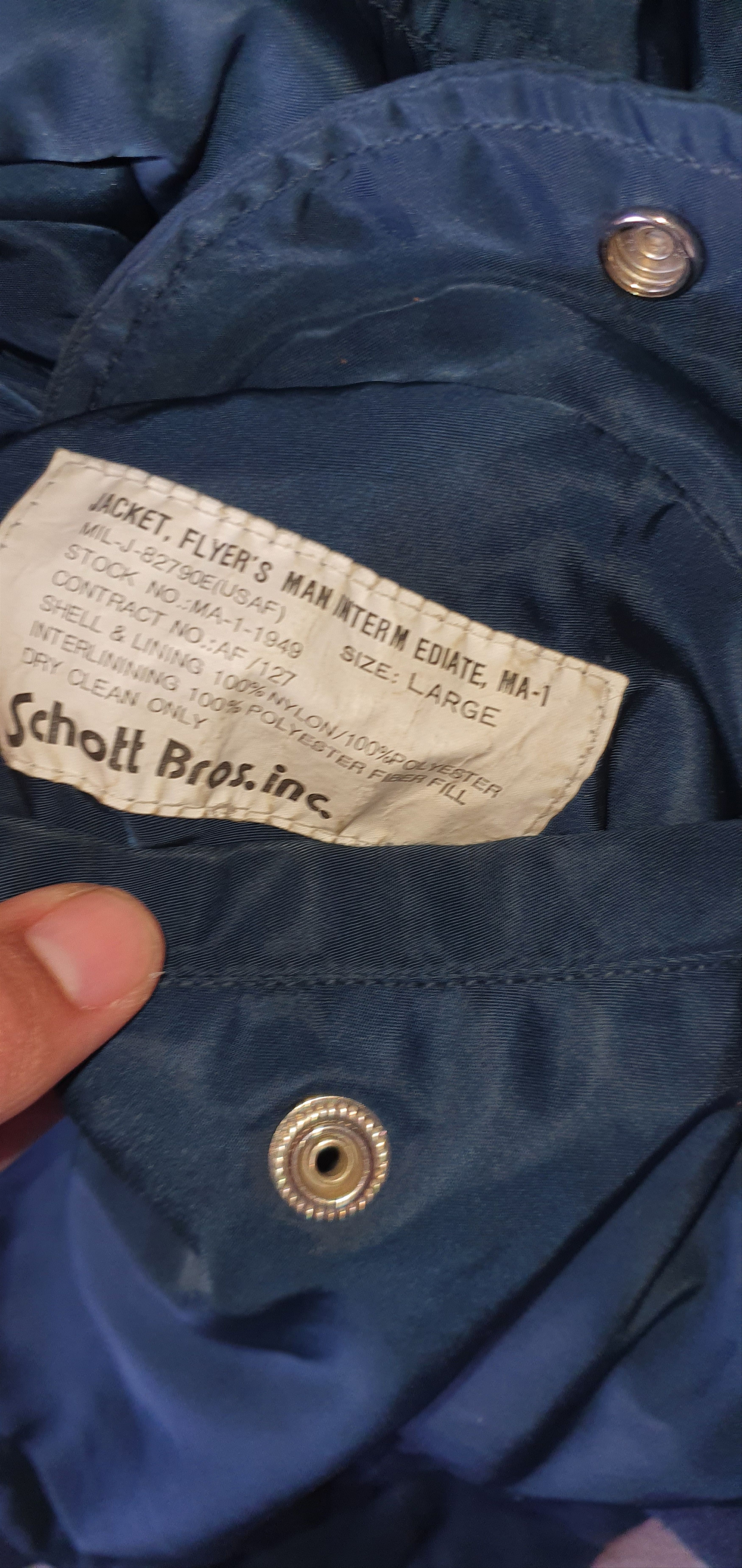 Other Schott MA-1 Military Flight Bomber Jacket M Vintage Size US M / EU 48-50 / 2 - 4 Thumbnail