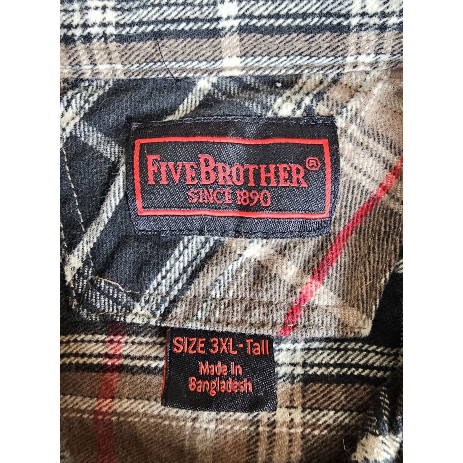 Vintage VINTAGE Five Brother Flannel Shirt Pearl Snap Plaid Cotton Men's 3XL Tall Button-Up Size US XXL / EU 58 / 5 - 4 Thumbnail