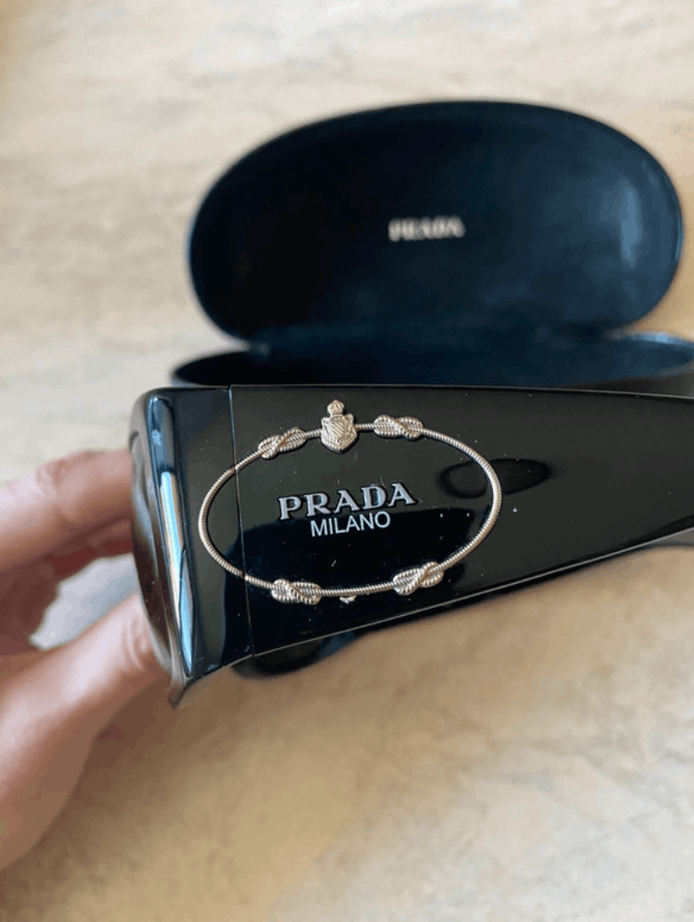 Prada PRADA Sunglasses Rectangle Wrap Shield Metal Symbole RI919 Size ONE SIZE - 4 Thumbnail