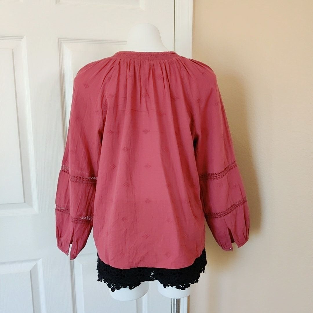 American Eagle Outfitters Lace inset boho top sz M Size M / US 6-8 / IT 42-44 - 4 Thumbnail
