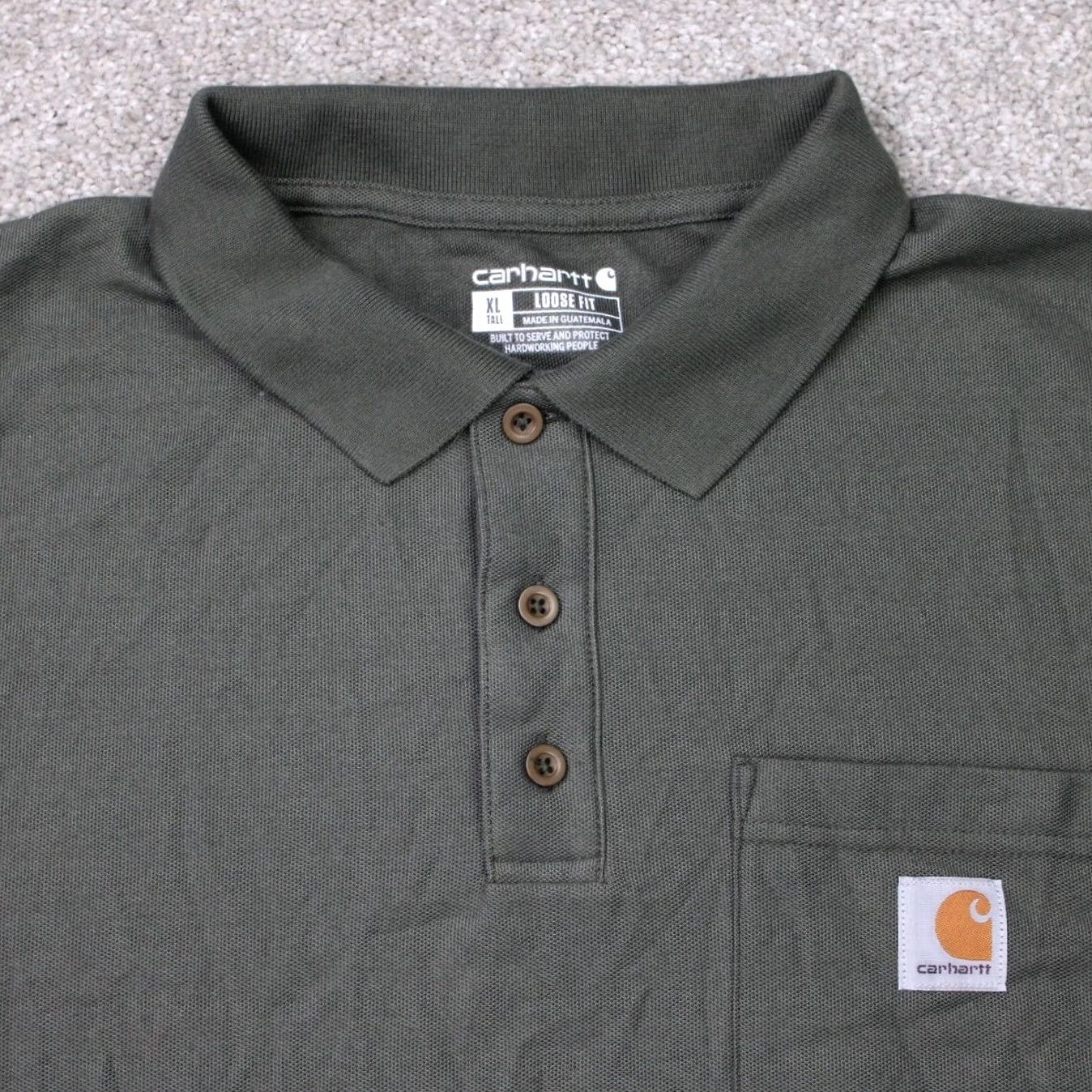 Carhartt Carhartt Polo Shirt Mens XL Tall Green Pocket Pique Short Sleeve Button Collar Casual Workwear Shirt Size US XL / EU 56 / 4 - 3 Thumbnail