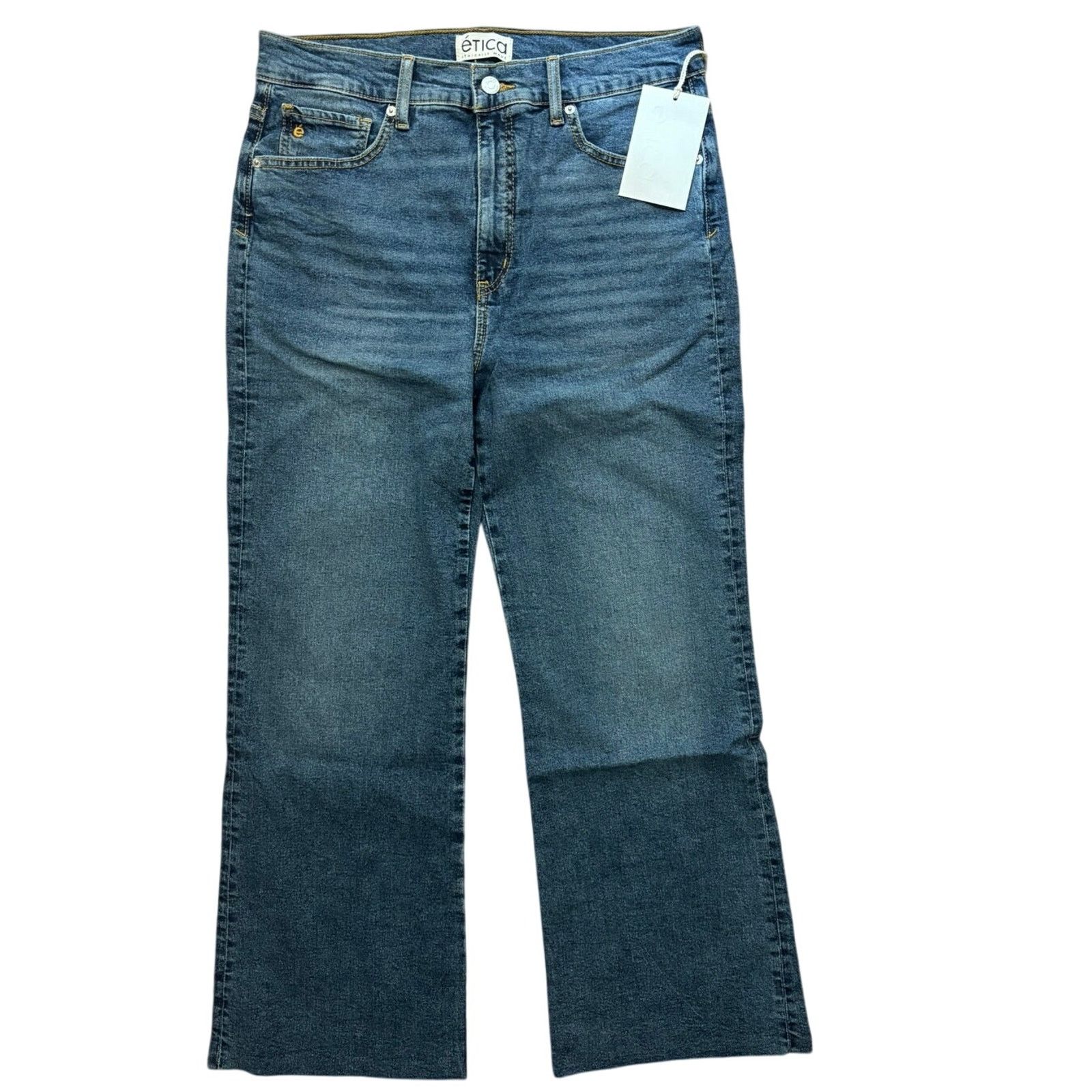 ETICA NWT Etica Anya HighWaist Crop Modern Flare Leg Jeans Size 30 Size 30" / US 8 / IT 44 - 3 Thumbnail