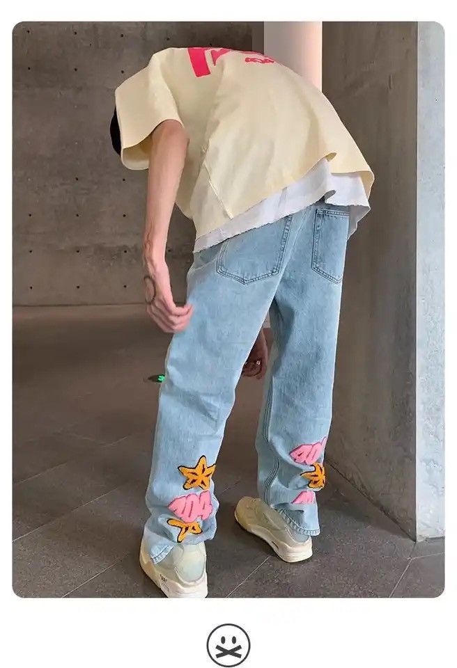 Japanese Brand × Vintage American Retro Niche Design Letter Embroidered Jeans Size US 30 / EU 46 - 4 Thumbnail