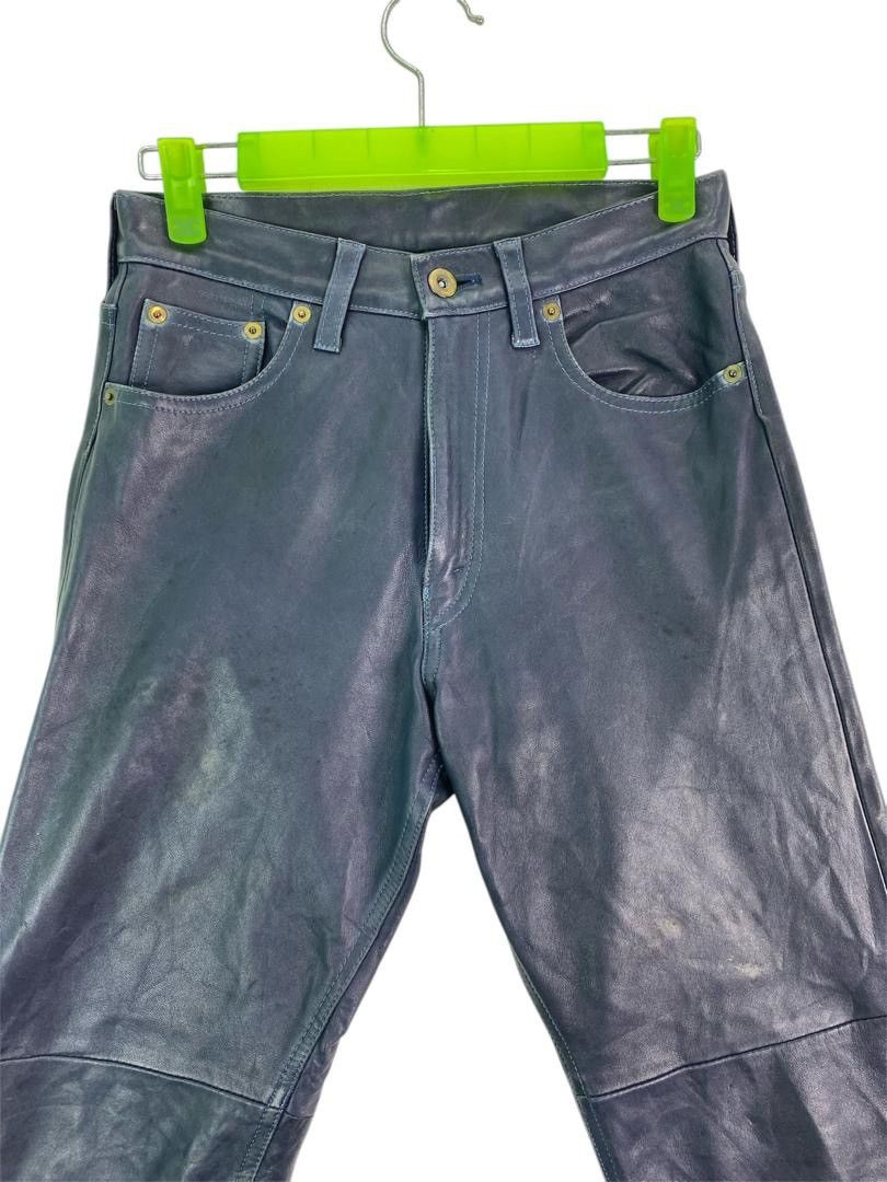Genuine Leather Vtg 90s unbrand biker genuine leather pant Size 27" / US 4 / IT 40 - 3 Thumbnail