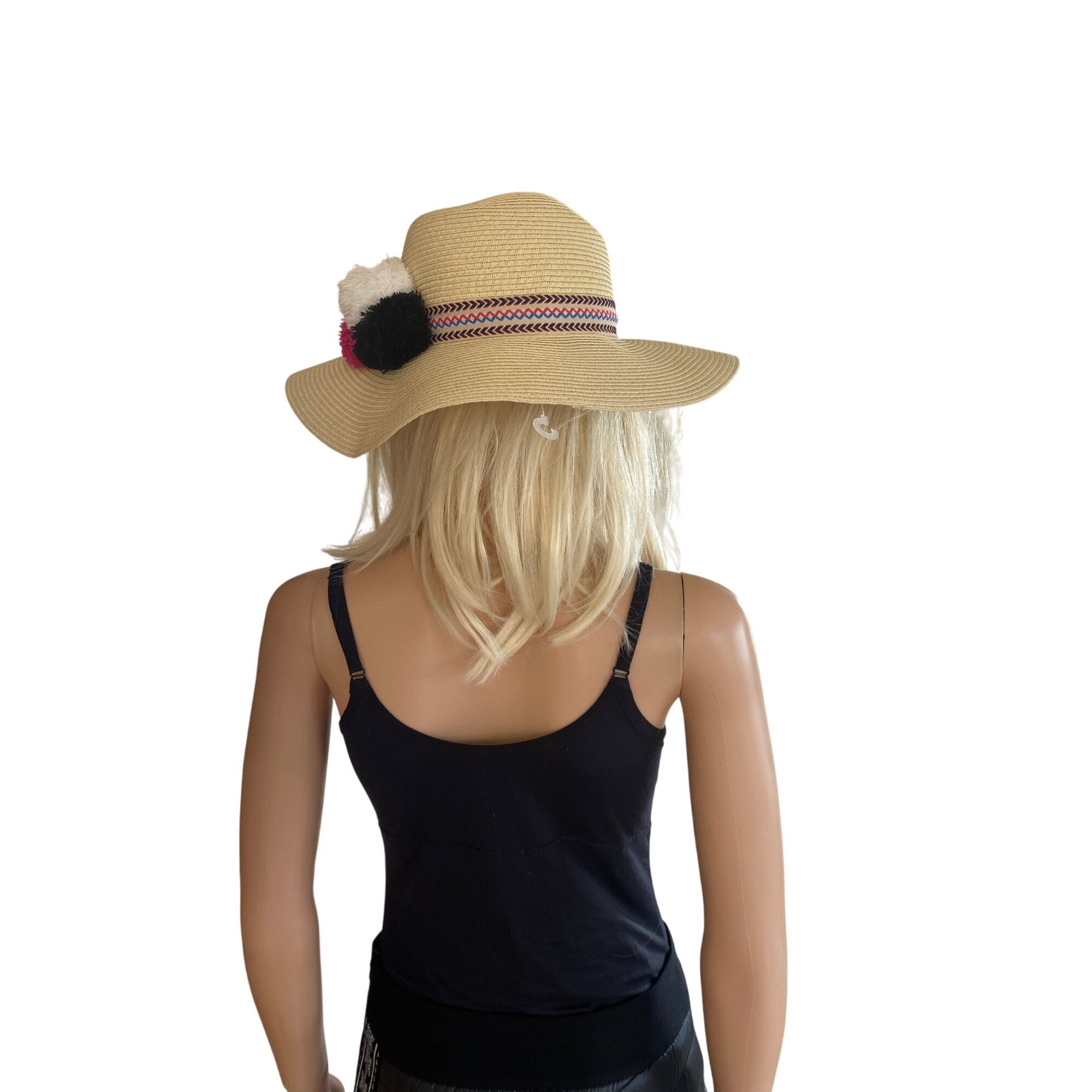 Other NWOT INC International Concepts Pom-Pom Floppy Hat Natural O Size ONE SIZE - 4 Thumbnail