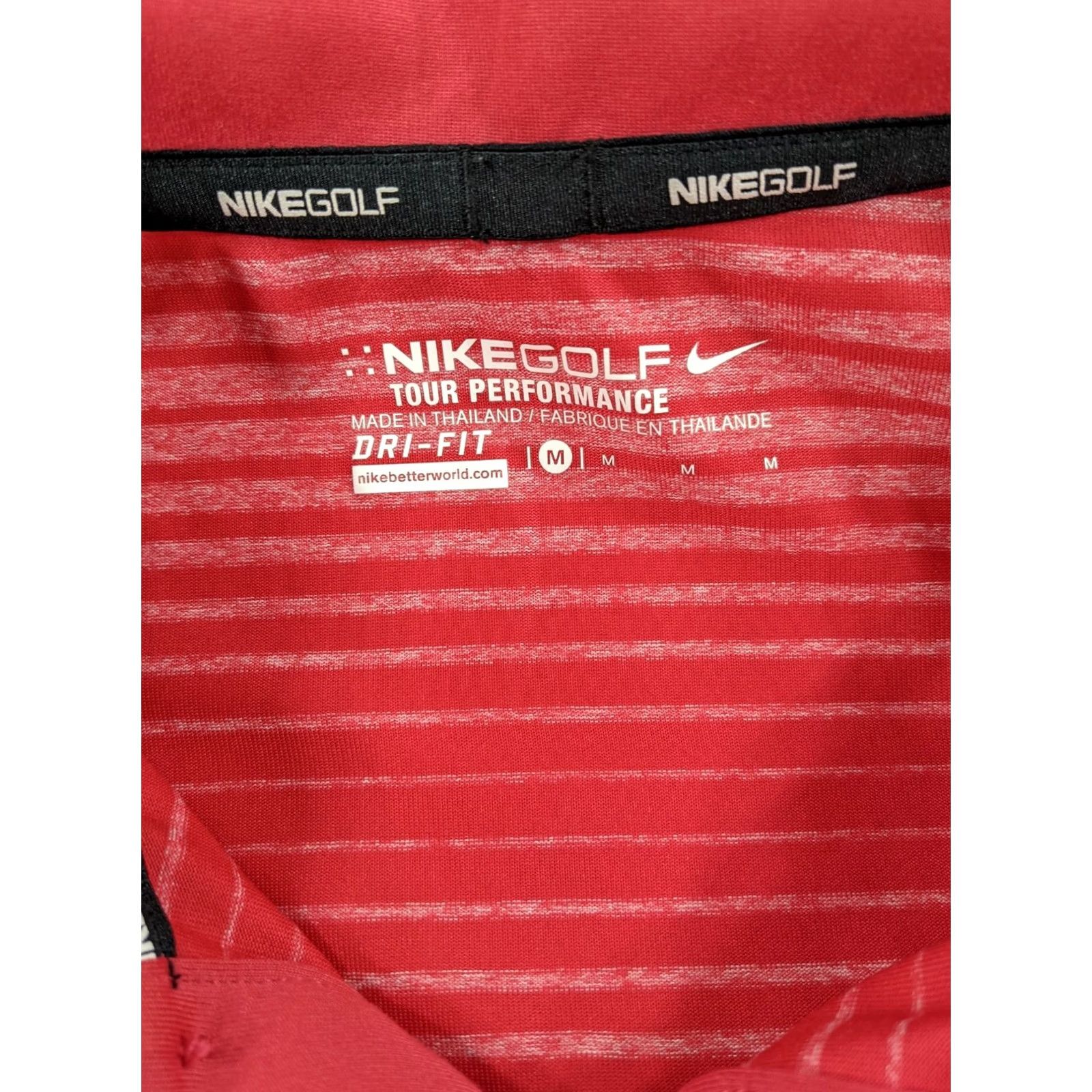 Nike NIKE Golf Tour Performance Dri-fit Men’s Polo Size M Pink Striped Shirt Size US M / EU 48-50 / 2 - 3 Thumbnail