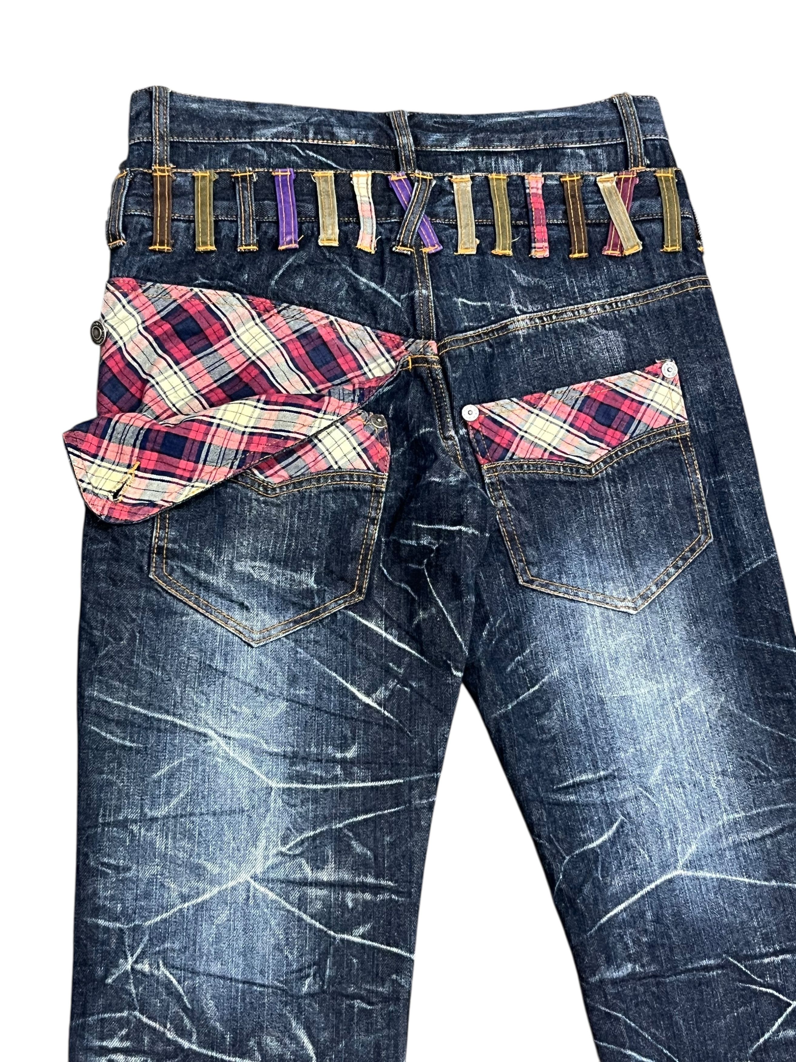 Japanese Brand 🔥FYE EXPLOSION ACID WASH Double Waist Half Flap Back Jeans Size US 29 - 9 Thumbnail