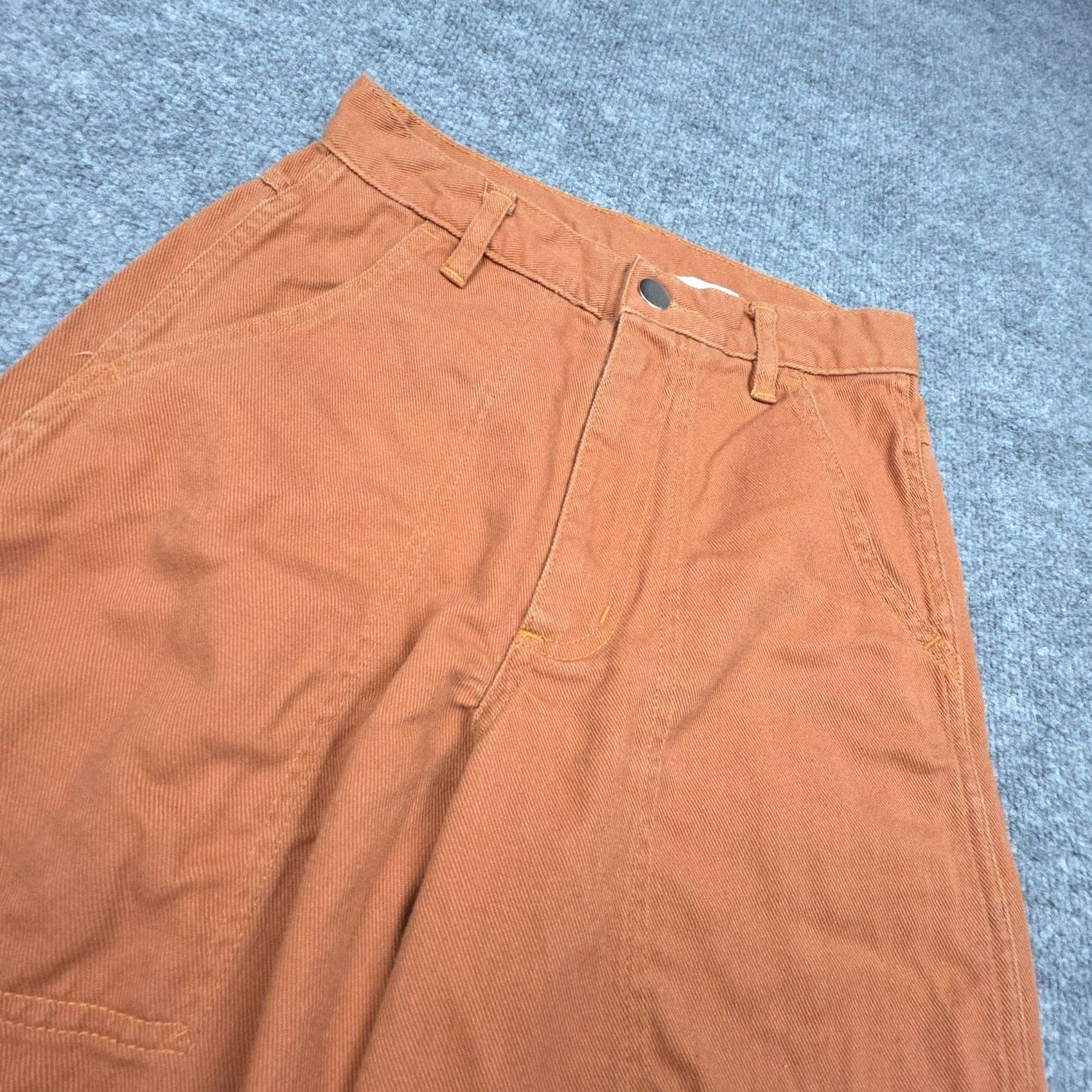 Vintage Curator SF Wide-Leg Pants Women XXS Orange 100% Cotton Twill Carpenter Pockets Inseam 27" Casual Vintage No Rise High 10.5in+ Wide-Leg Size 24" / US 00 / IT 34 - 3 Thumbnail