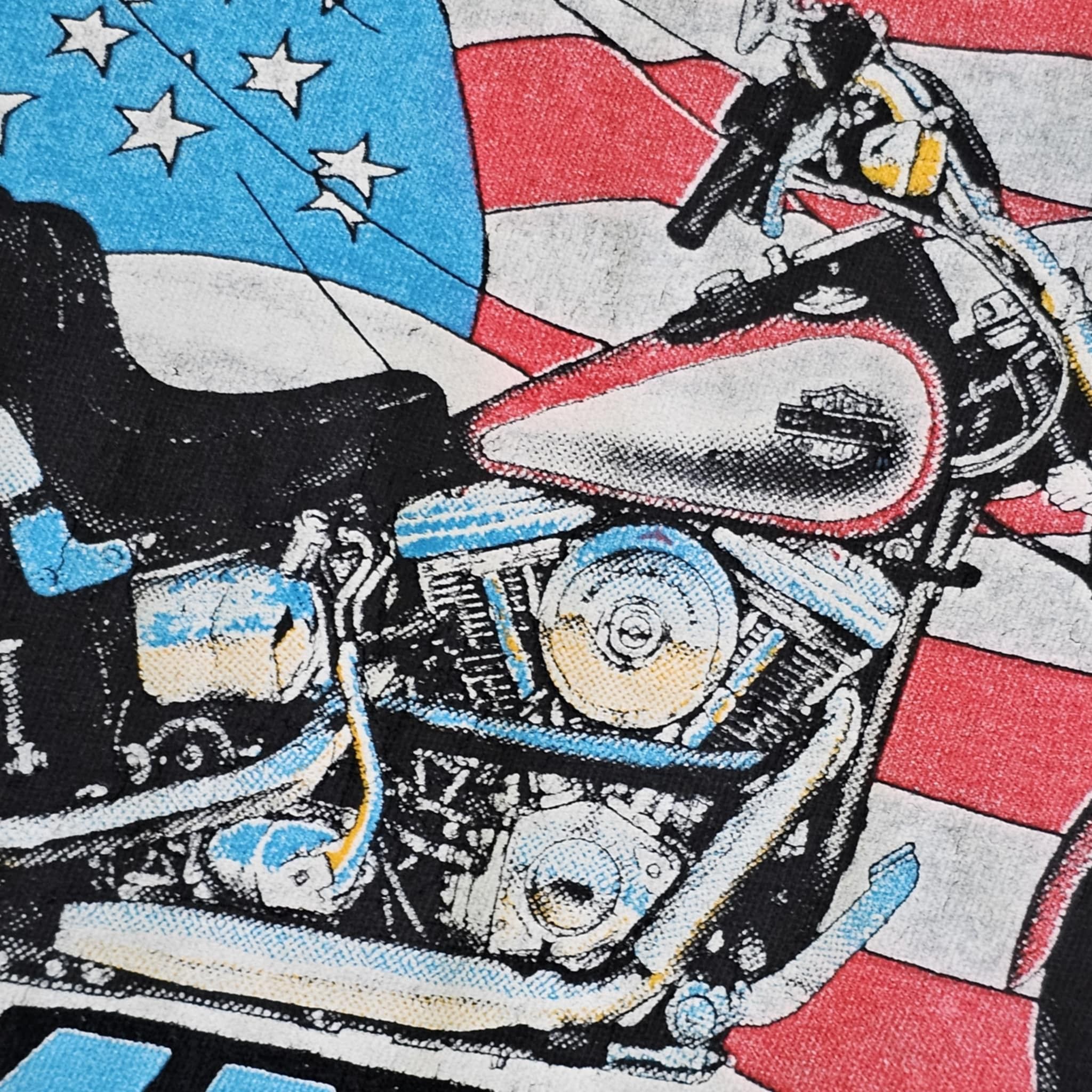 Harley Davidson Harley Davidson Vintage 90s USA American Flag Eagle T-Shirt Size US M / EU 48-50 / 2 - 4 Thumbnail