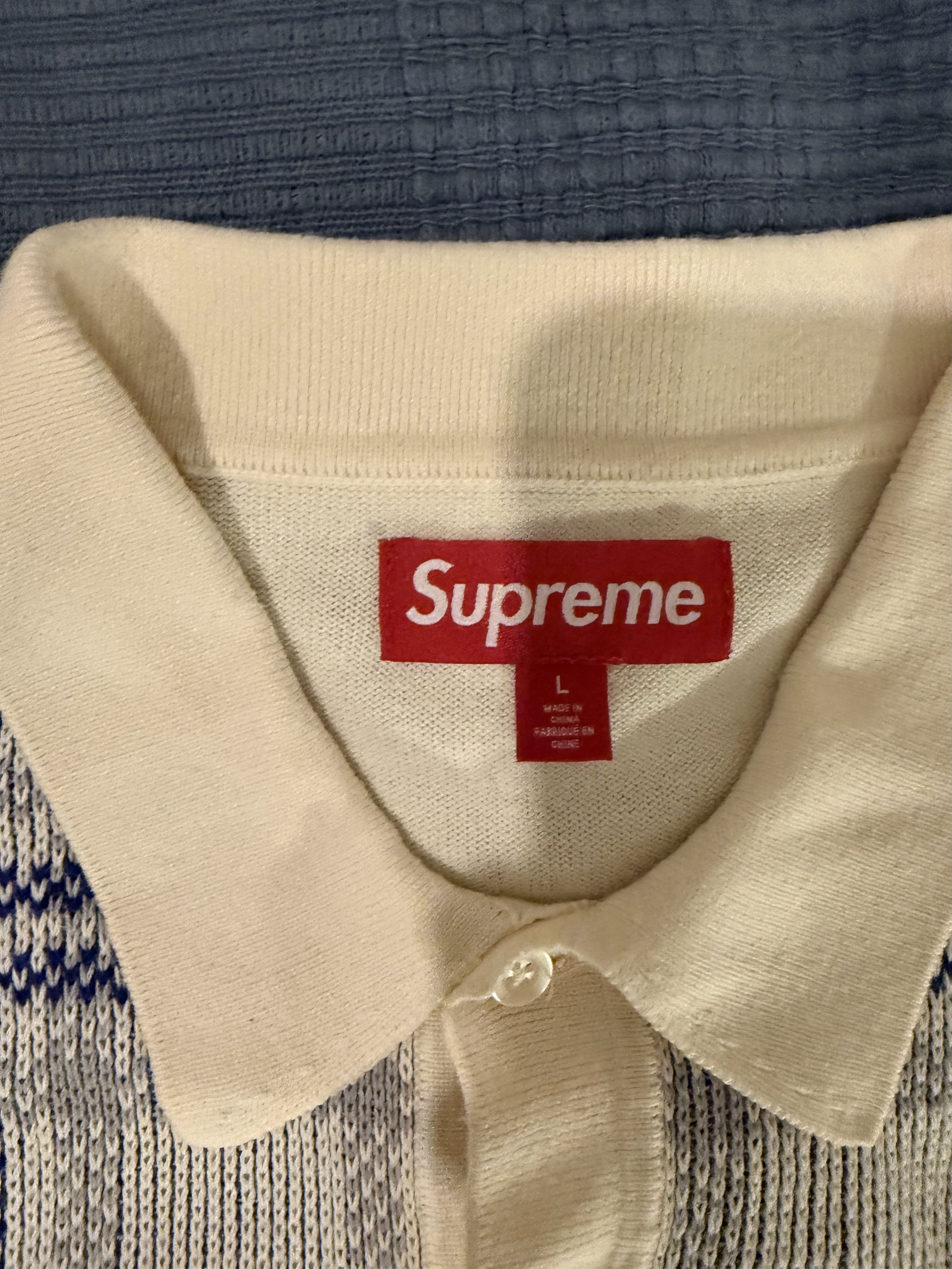 Supreme Plaid Knit S/S Polo Size US L / EU 52-54 / 3 - 3 Thumbnail