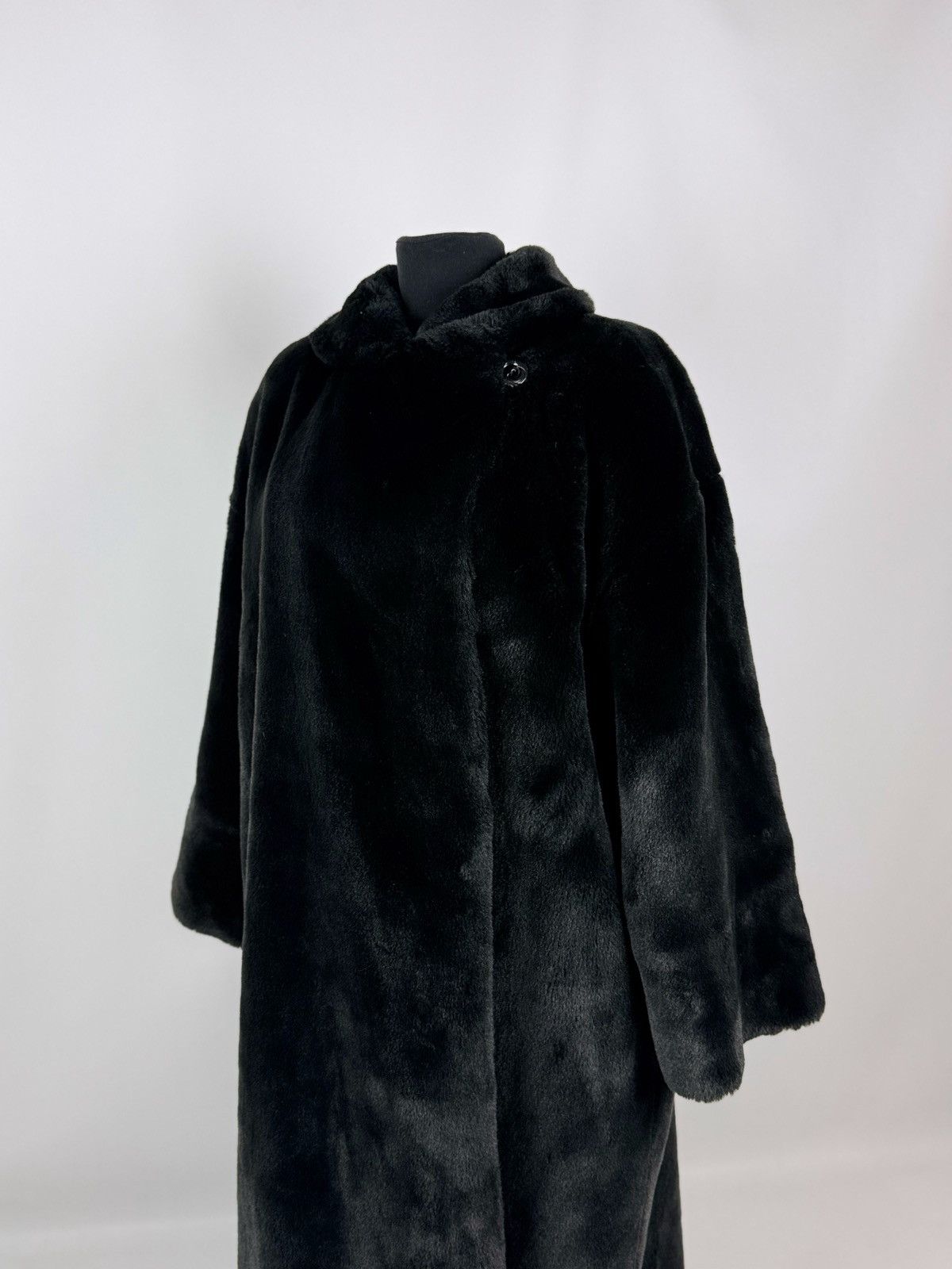 Sonia Rykiel Sonia Rykiel Paris Faux-Fur Maxi Length Black Overcoat Size ONE SIZE - 2 Thumbnail