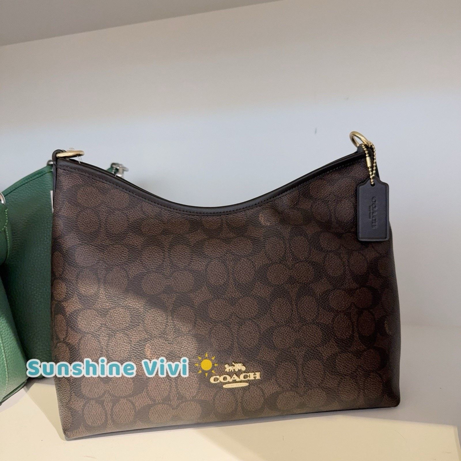 Coach NWT Coach Signature Laurel Bag CV975 Gold/Walnut/Black Size ONE SIZE - 1 Thumbnail