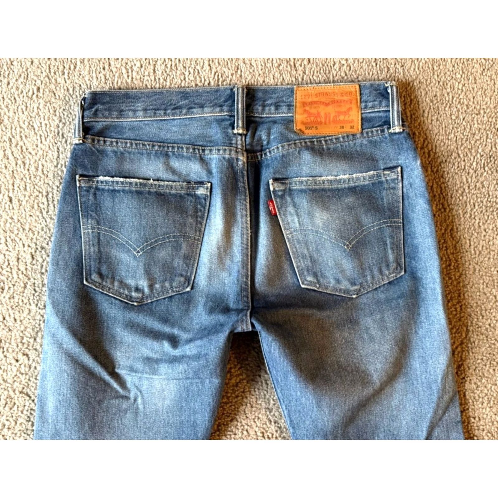 Levi's Levi's 501 S Jeans Slim Rolling Stones Knee Patches Blue 30 x 32 Mens Regular Denim 100% Cotton Vintage? Size US 30 / EU 46 - 4 Thumbnail
