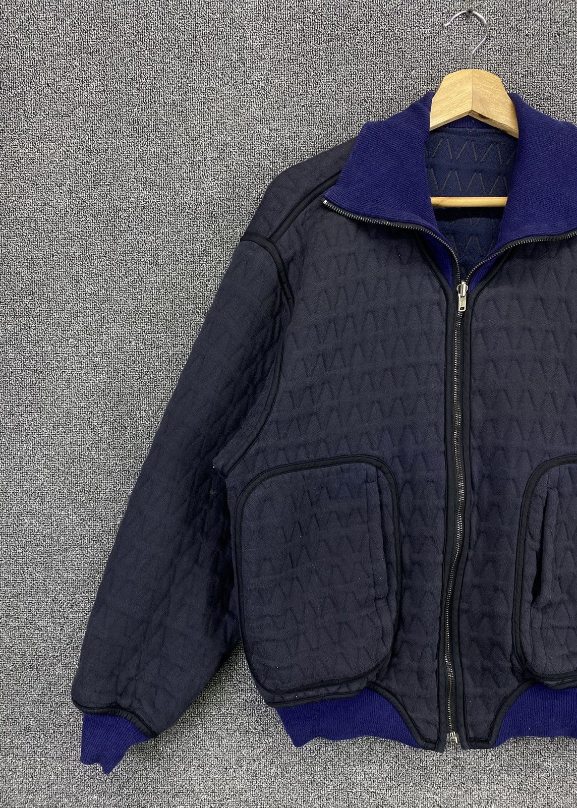 Issey Miyake × Vintage Vintage 80s Issey Miyake Skyline Reversible Bomber Jacket Size US L / EU 52-54 / 3 - 14 Thumbnail