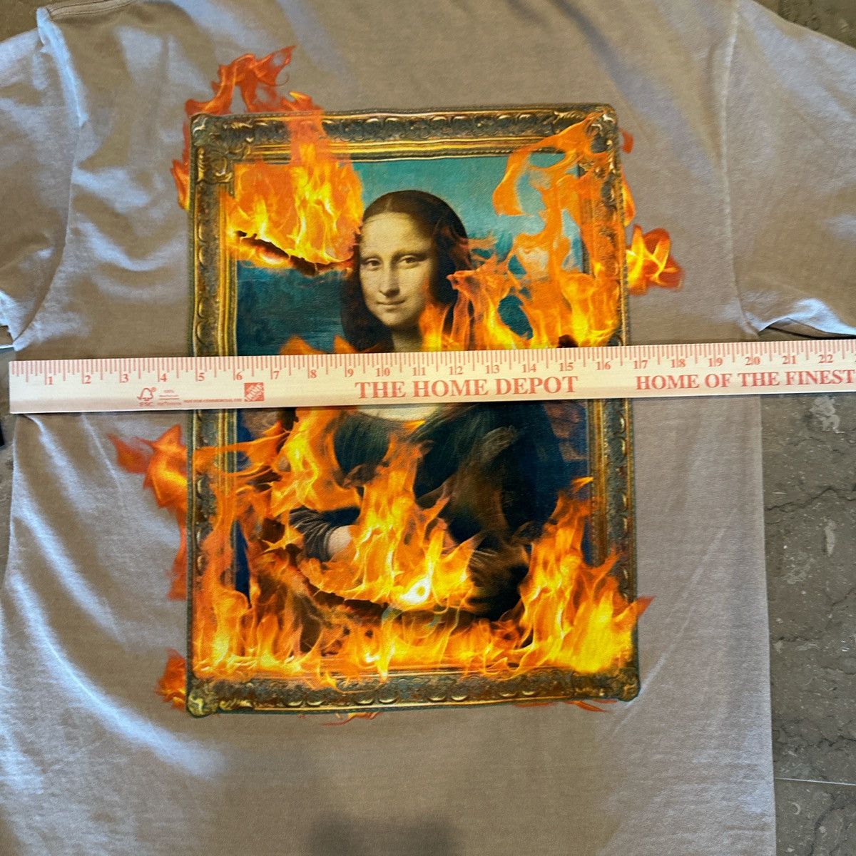 Pleasures Pleasures Mona Lisa Fire Graphic T-Shirt – Tan / Beige – M Size US M / EU 48-50 / 2 - 6 Thumbnail
