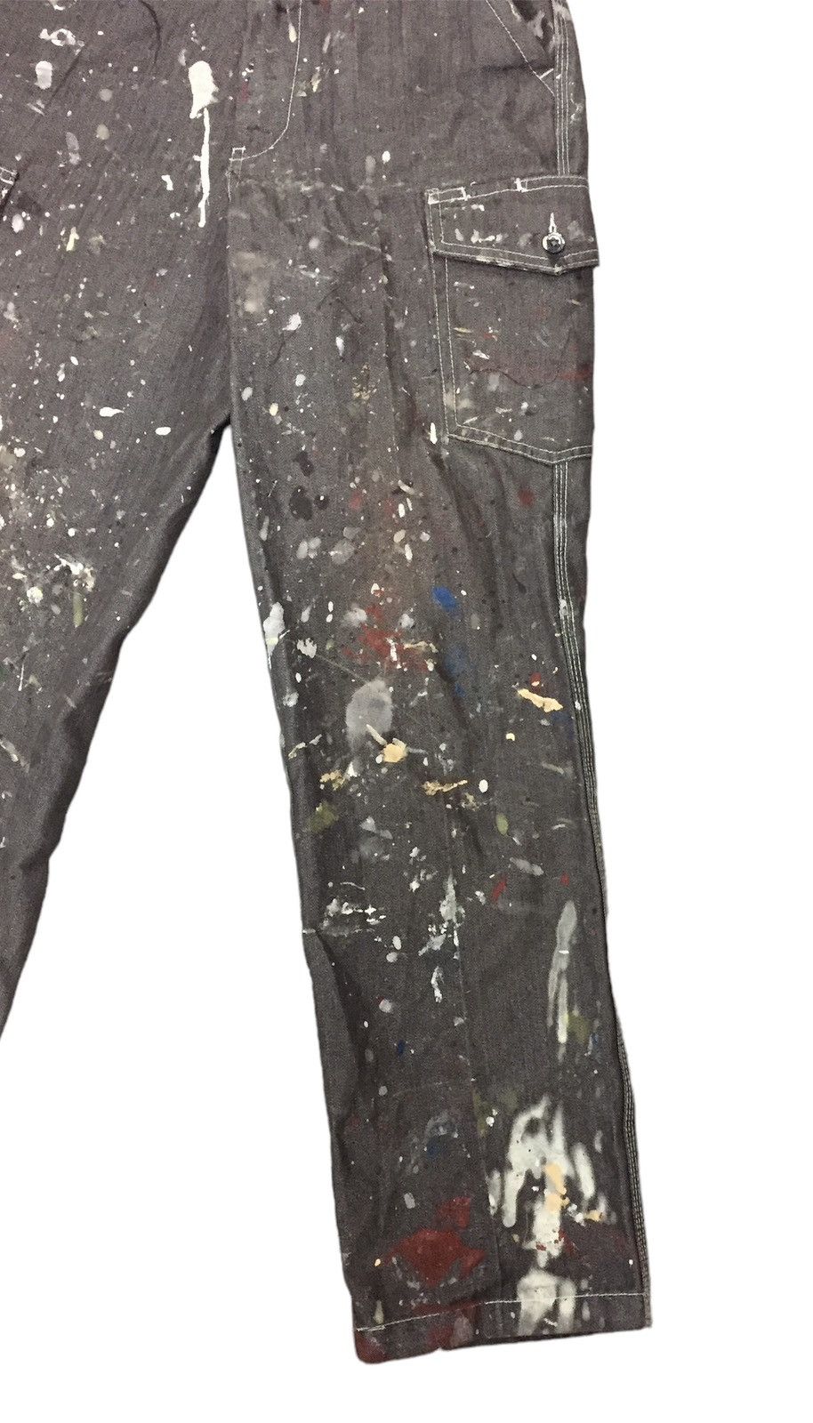 Hysteric Glamour 🔥Rare🔥Herringbone multipocket painted art cargo pant Size US 29 - 4 Thumbnail