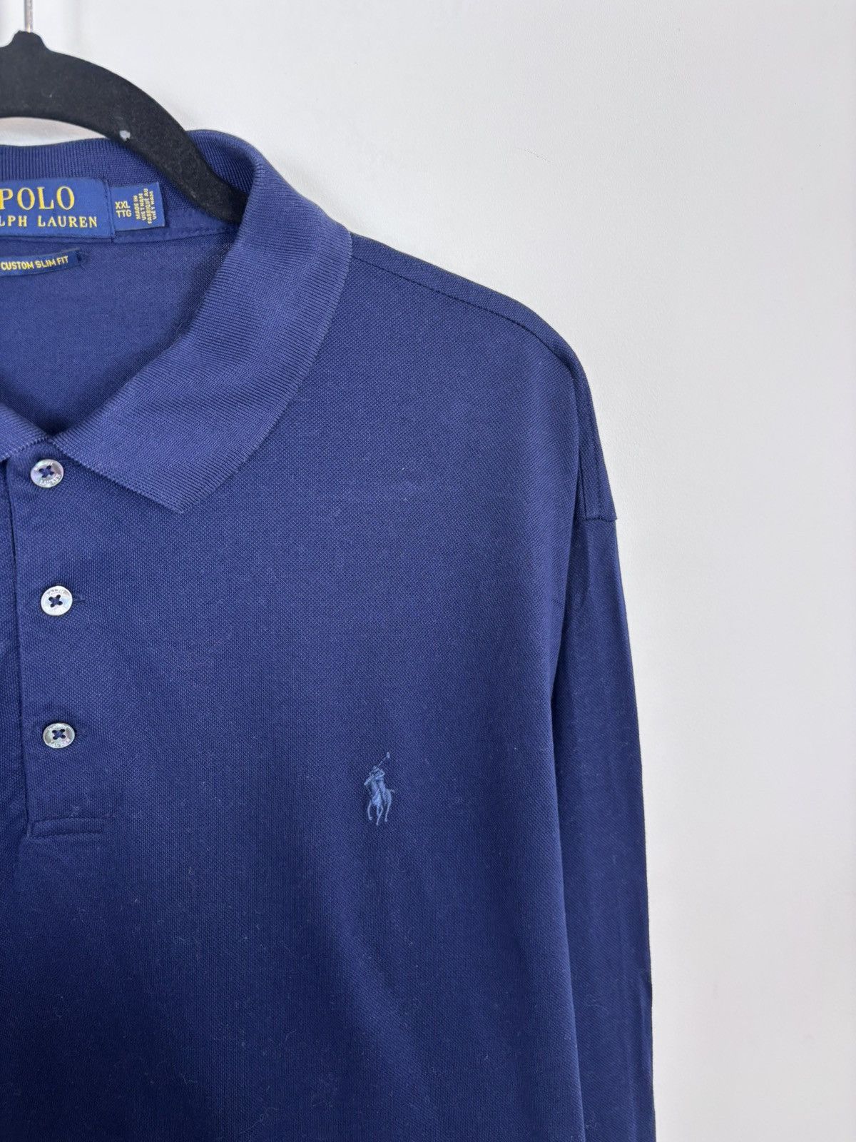 Polo Ralph Lauren Polo Ralph Lauren Custom Slim Blue Long Sleeve Polo Shirt Size US XXL / EU 58 / 5 - 4 Thumbnail