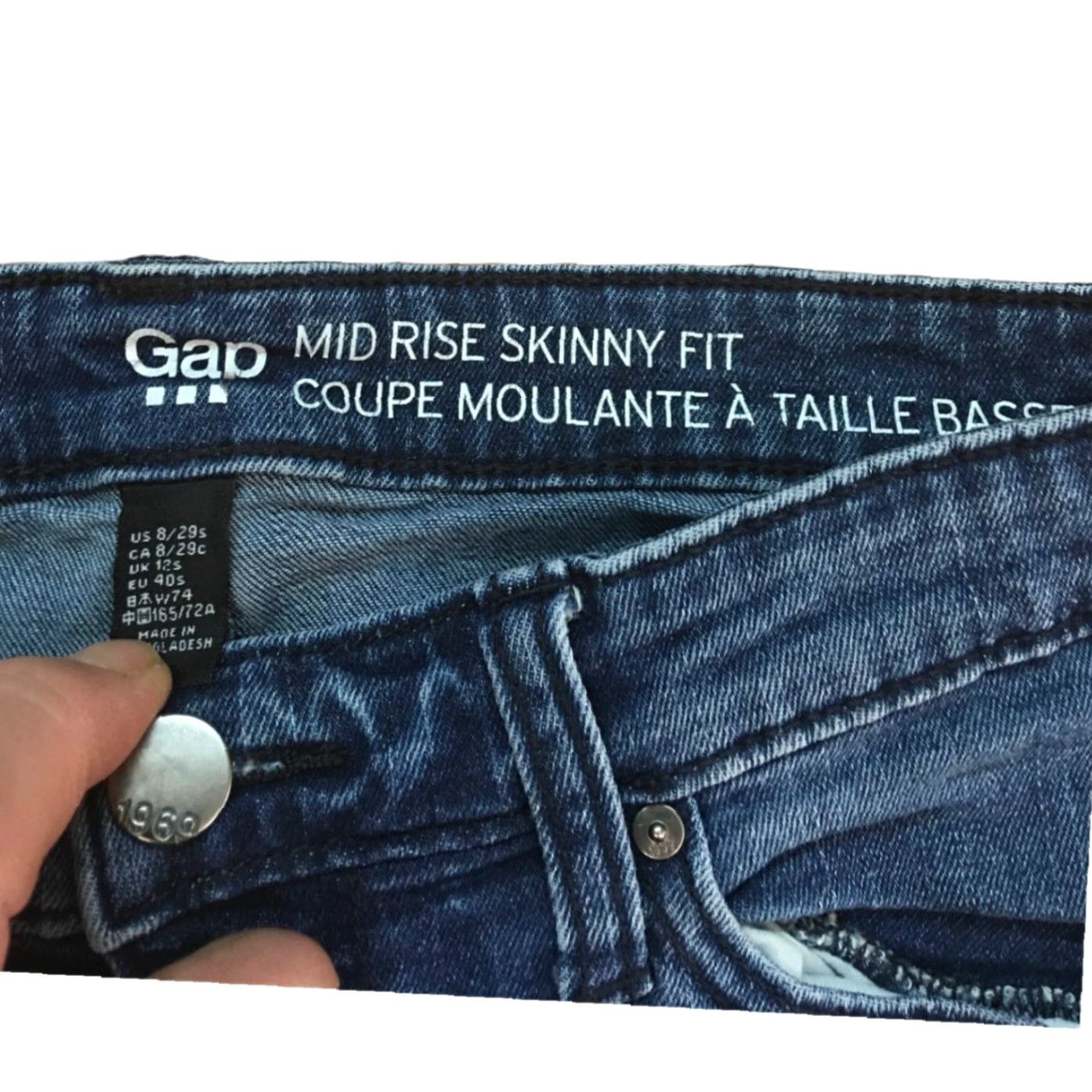 Gap Gap Denim Jeans Skinny Mid Rise Blue 8/29S 28x29 Gap 1969 Women Casual Solid Denim Blue Jeans Size 8/29S 28x29 Size 30" / US 8 / IT 44 - 7 Thumbnail