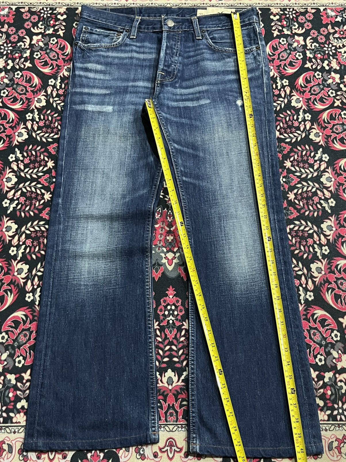 Hollister × Midwest Kids Hollister Boomer Low Rise Slim Bootcut Dark Blue Flare Jeans Size US 32 / EU 48 - 13 Thumbnail