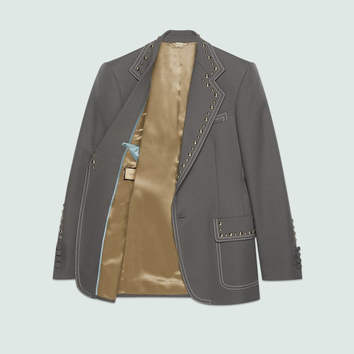 Gucci o1w1db10525 Fluid Drill Studded Jacket in Grey Size US L / EU 52-54 / 3 - 8 Thumbnail