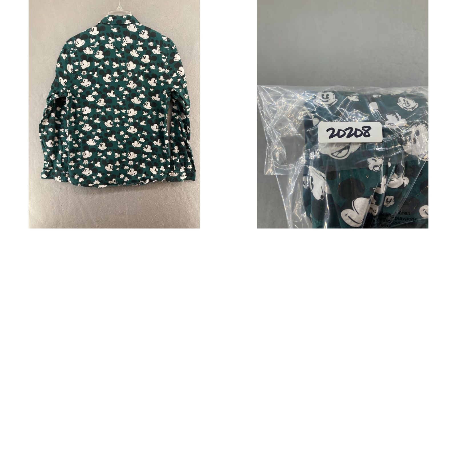 H&M HM Mickey Mouse Shirt Mens Small Long Sleeve Button Up Green Size US S / EU 44-46 / 1 - 8 Thumbnail