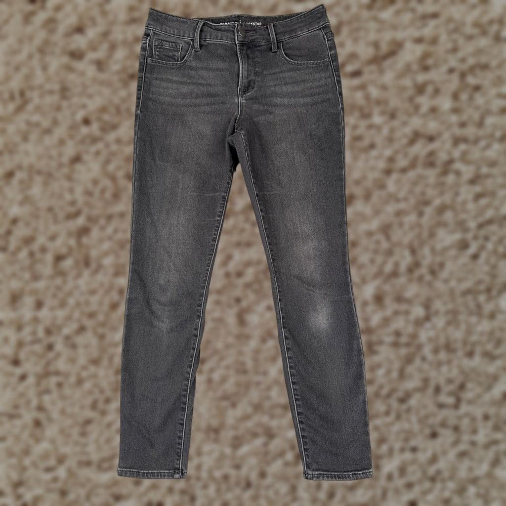 Old Navy Old Navy Jeans Women 4 Black Denim Skinny Mid Rise 28 Inseam 27 Distressed Pockets Logo 90s Retro Designer Size 27" / US 4 / IT 40 - 1 Thumbnail