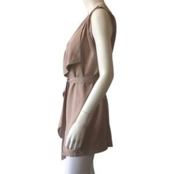 Other Artisan NY Taupe Sleeveless Wrap Vest With Tie Belt & Draped Size S / US 4 / IT 40 - 3 Thumbnail