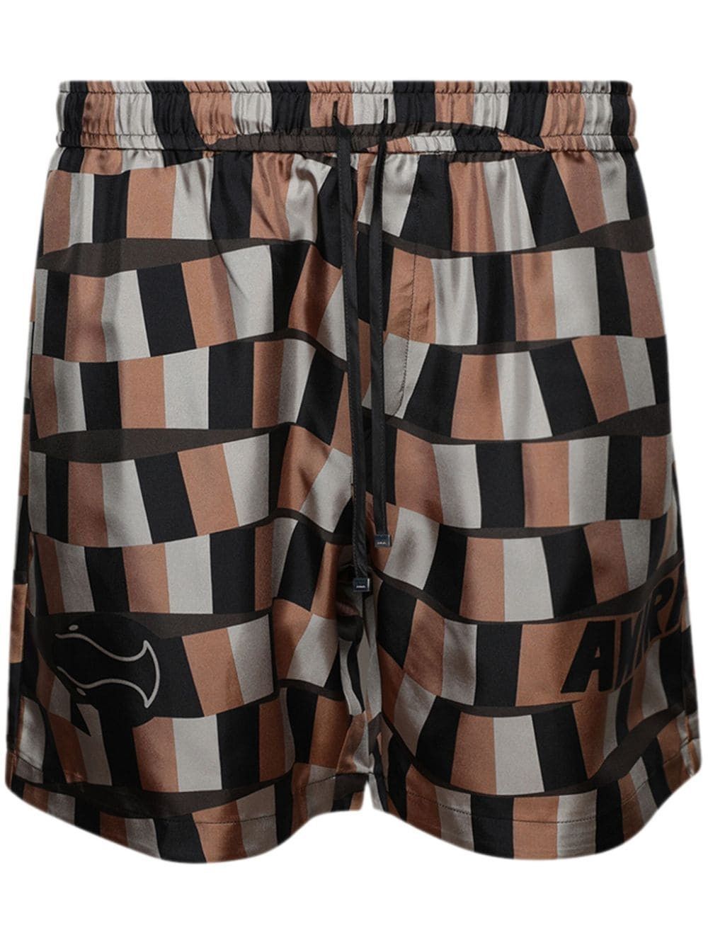 Amiri oc11z0225 Snake Checker Silk Shorts in Multicolor Size US 34 / EU 50 - 1 Thumbnail