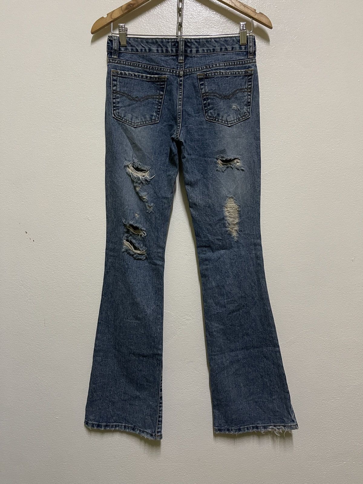 Japanese Brand GOA Distressed Flared Jeans Size 27" / US 4 / IT 40 - 9 Thumbnail