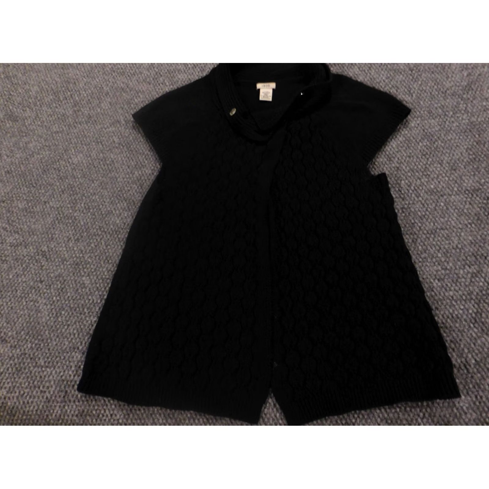 Izod VINTAGE IZOD Womens Sweater Large Black Cardigan Open Button Size L / US 10 / IT 46 - 3 Thumbnail
