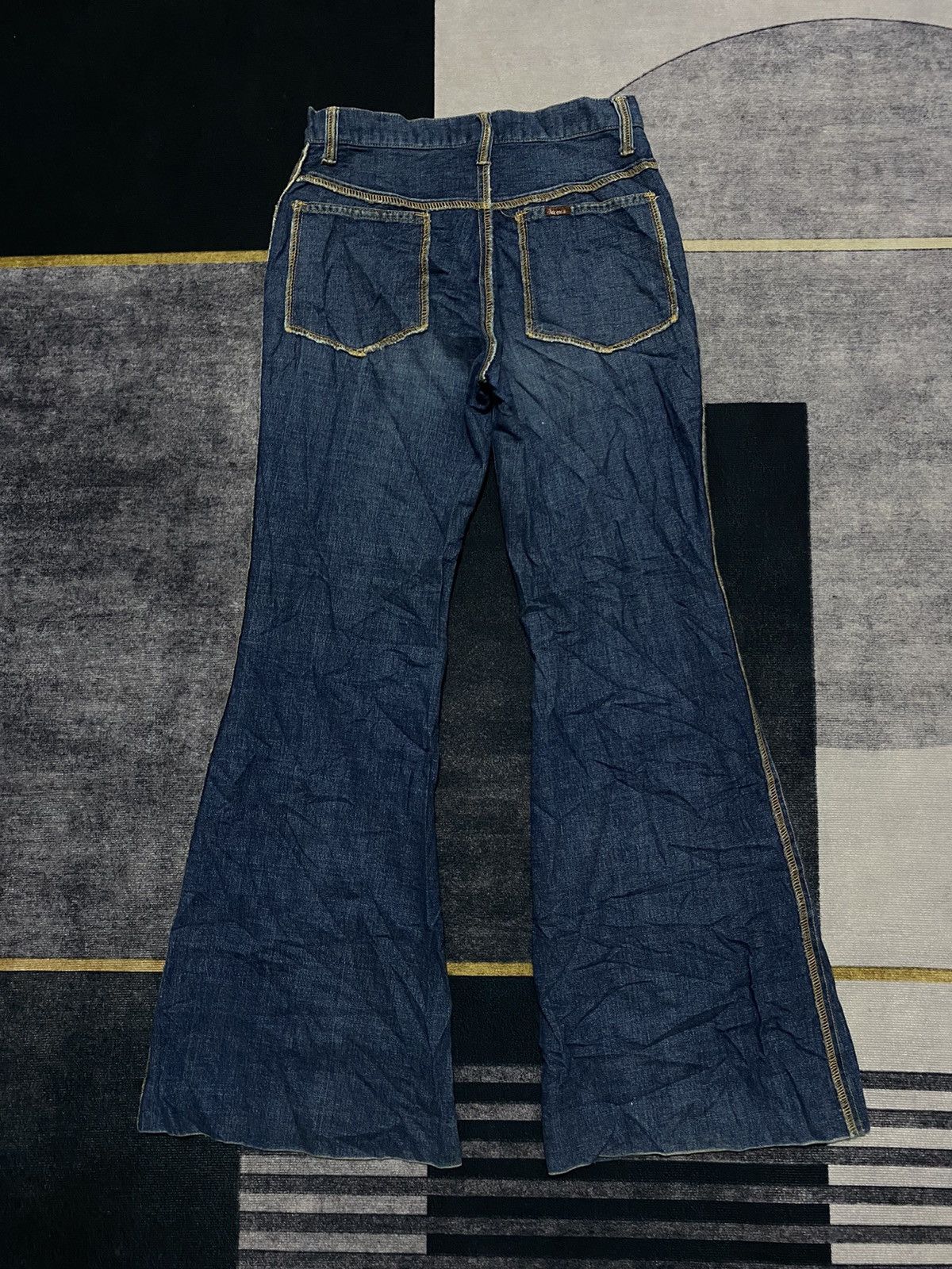 Vintage ADDENDA SUPER FLARE BOOT CUT DENIM PANTS Size 24" / US 00 / IT 34 - 3 Thumbnail