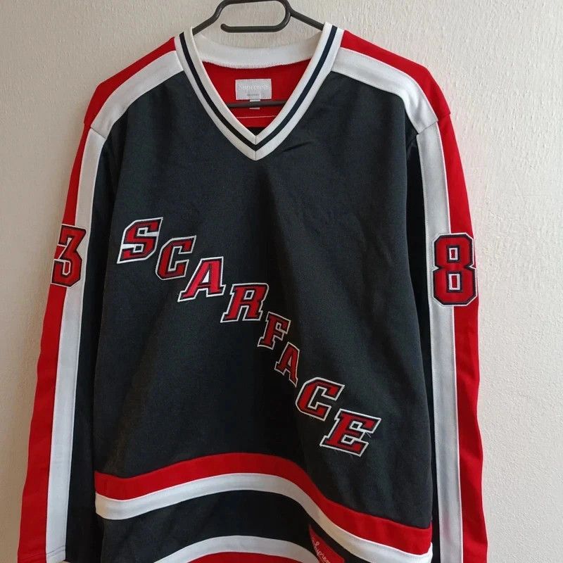 Supreme Supreme Scarface Tony Montana Black Red Hockey Jersey M 2017 Size US M / EU 48-50 / 2 - 2 Thumbnail