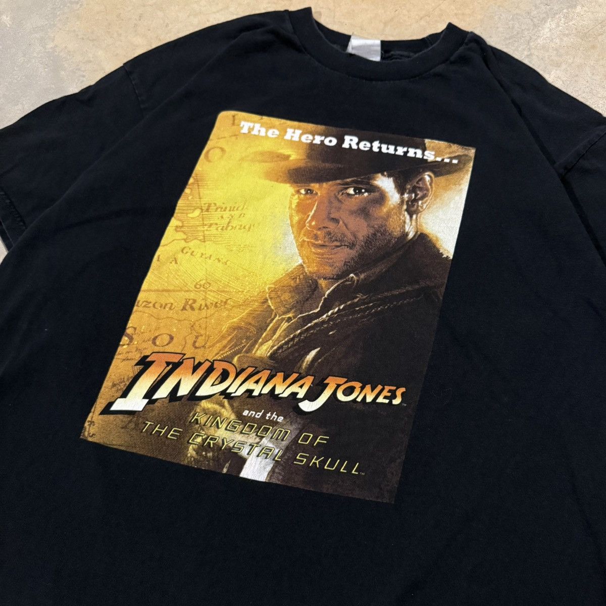 Vintage Vtg 2000s Indiana Jones Faded Movie Promo Tee ERD Grunge Size US XL / EU 56 / 4 - 3 Thumbnail