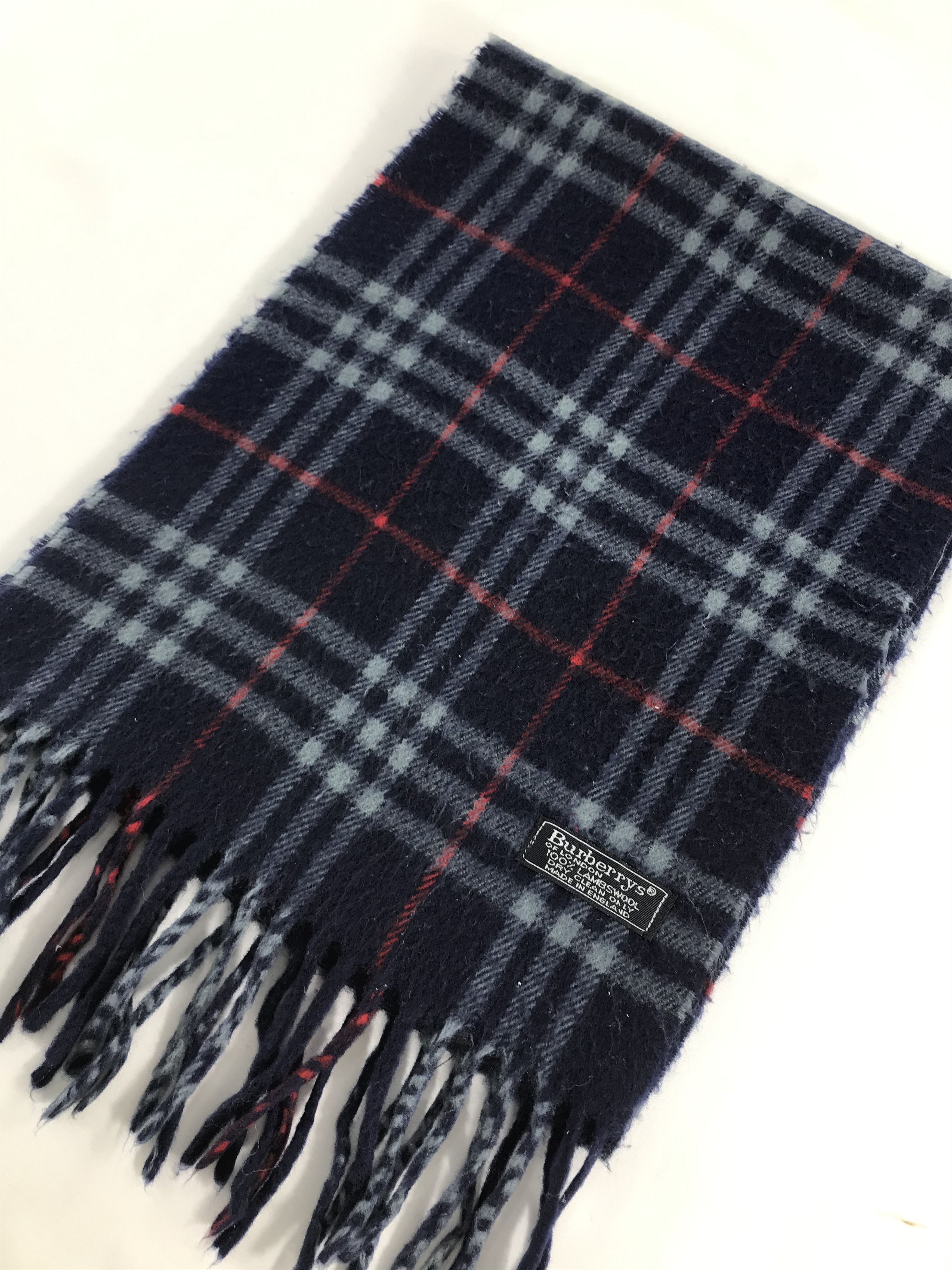 Burberry Burberrys Nova Check Blue Wool Scarf Muffler V415 Size ONE SIZE - 3 Thumbnail