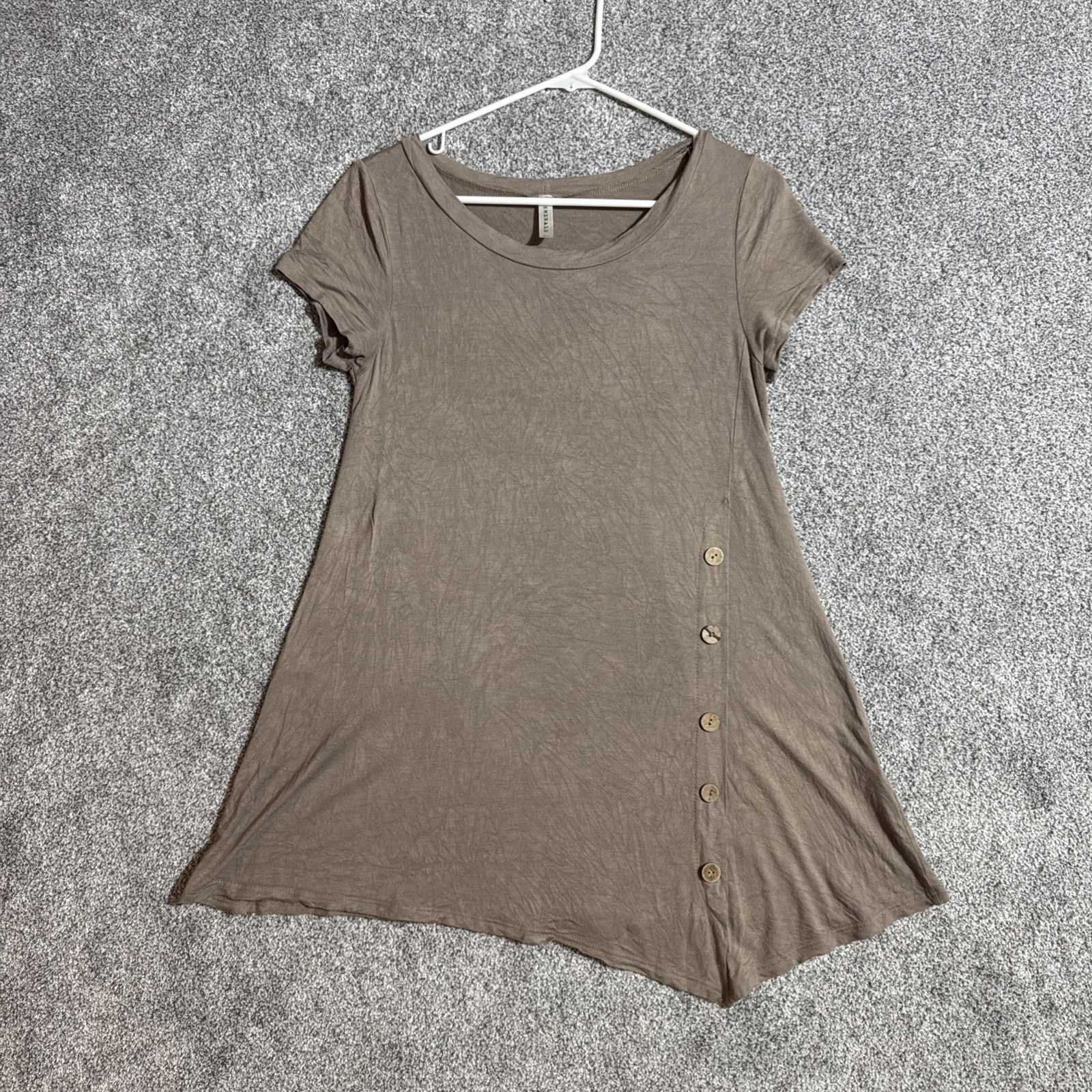 Other Emerald Dress Small Asymmetrical Buttoned Boho USA Earthy Size S / US 4 / IT 40 - 1 Thumbnail