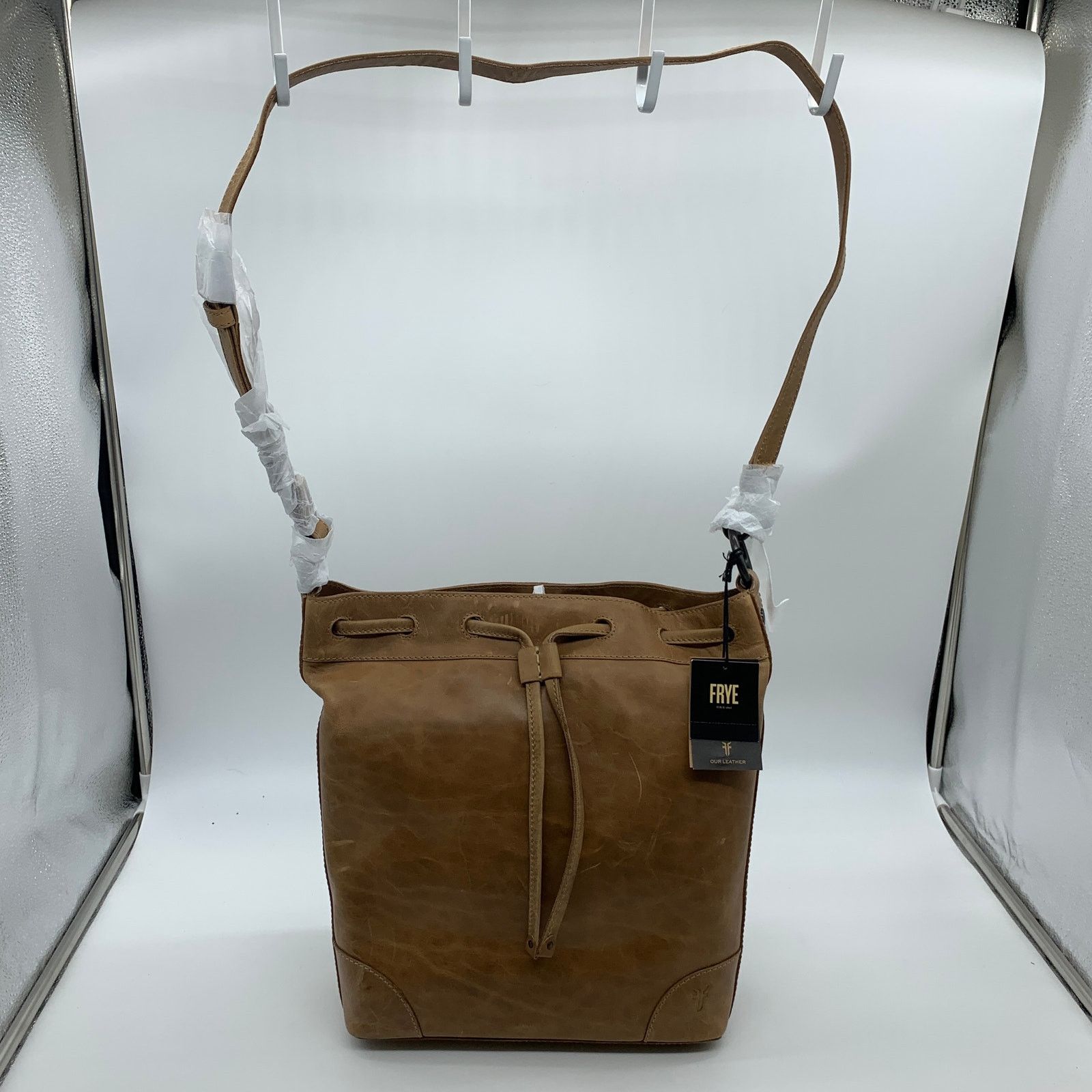 Frye Frye Leather Handbags Melissa Drawstring Hobo Bag Brown Size ONE SIZE - 21 Thumbnail