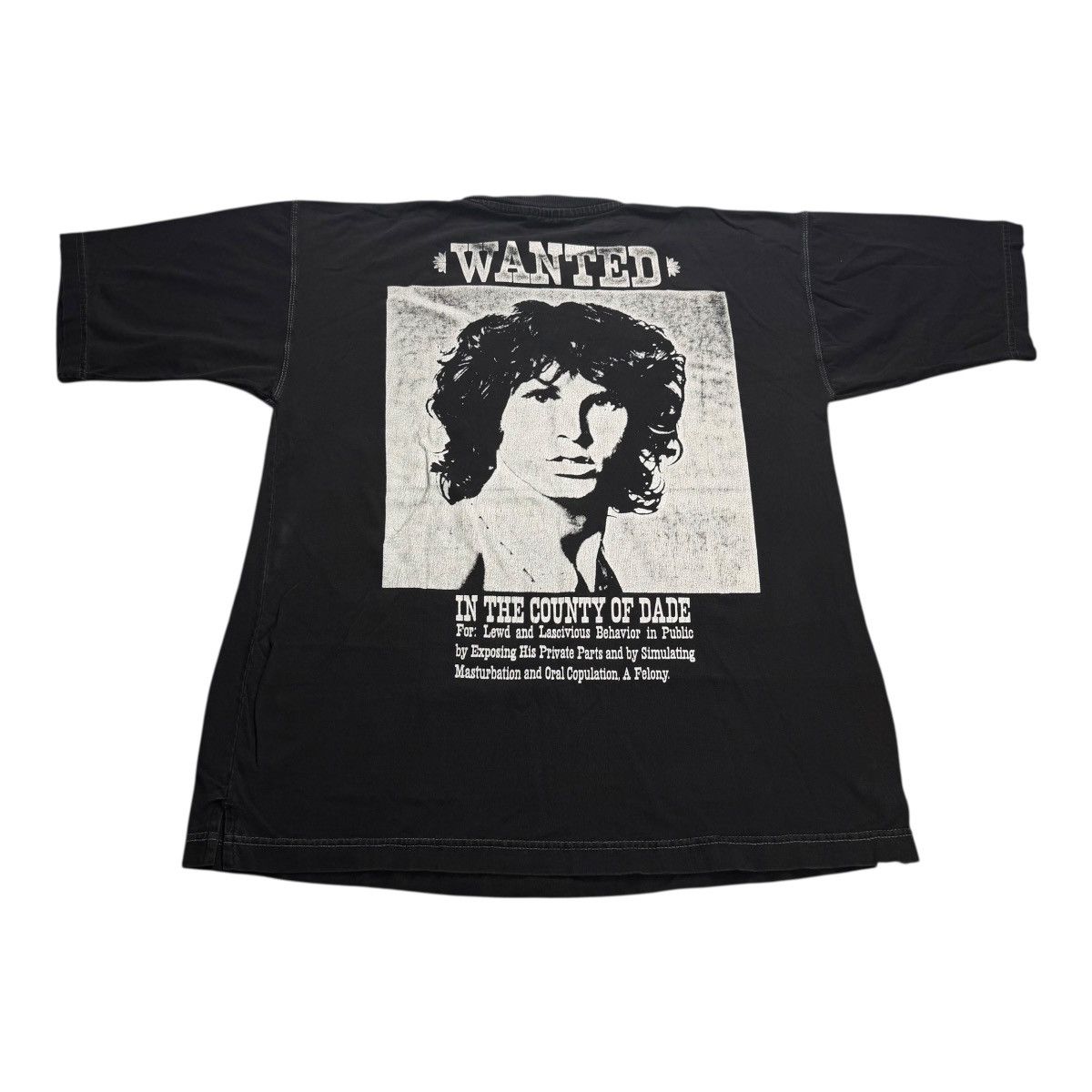 Vintage Vintage 90s Jim Morrison Wanted The Doors Band Black T-Shirt Size US L / EU 52-54 / 3 - 2 Thumbnail