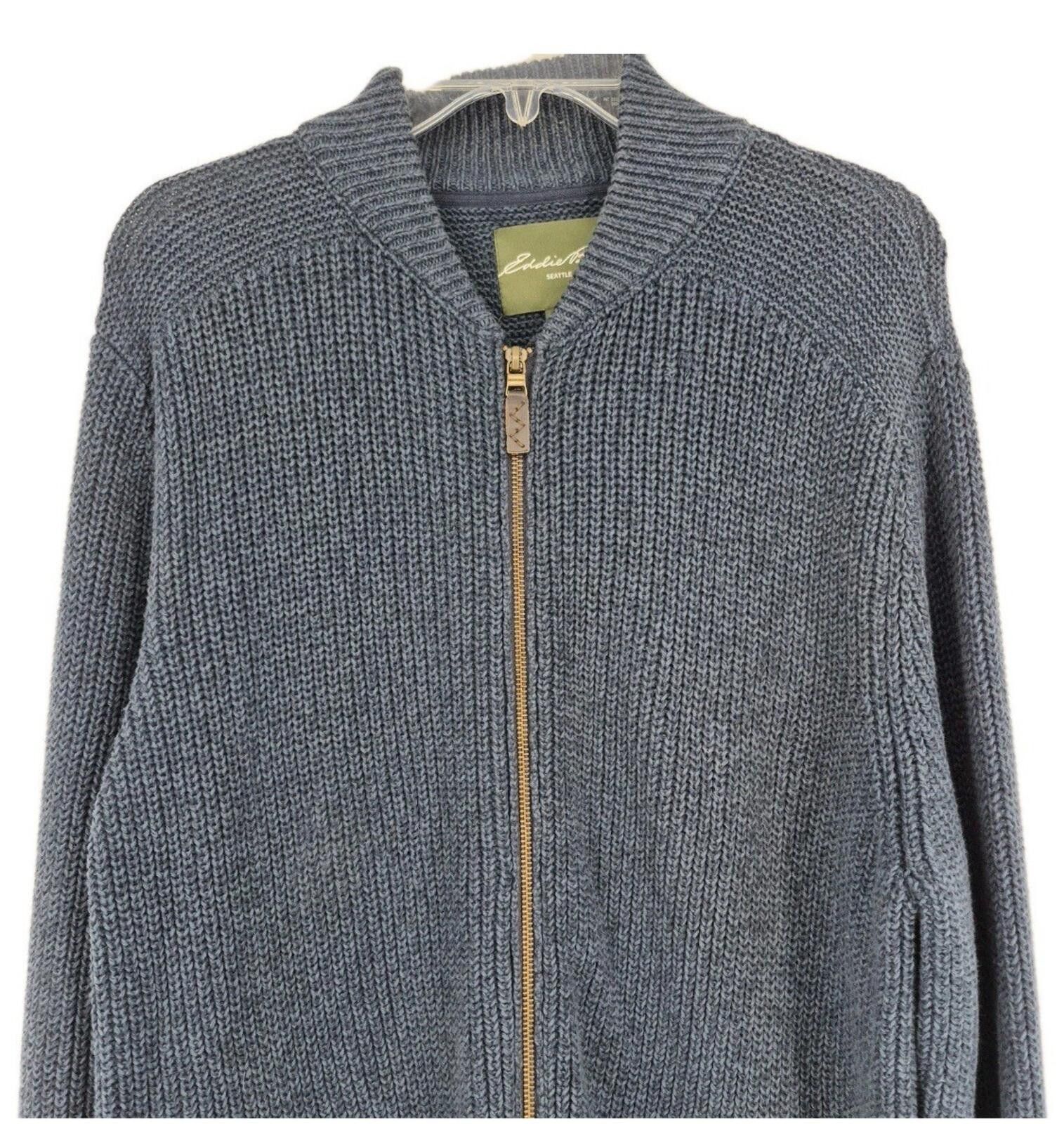 Eddie Bauer XLT Eddie Bauer Men’s Ribbed Knit Full Zip Mock Neck Sweater Size US XL / EU 56 / 4 - 1 Thumbnail