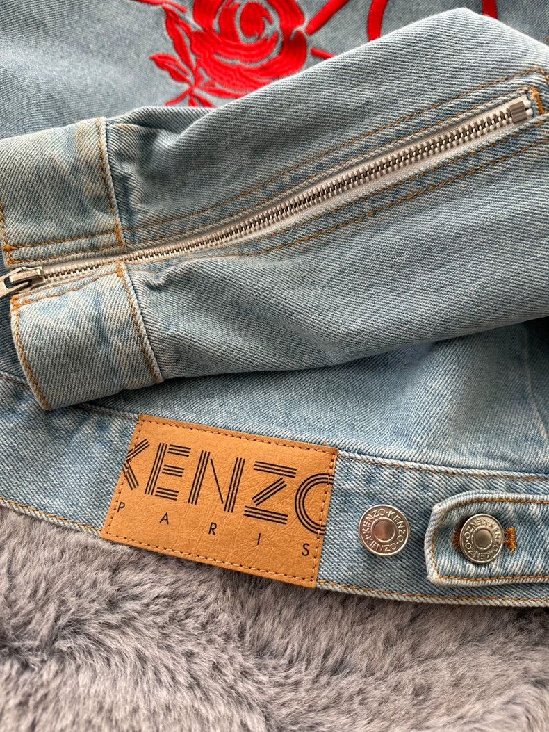 Kenzo KENZO Rose and flower embroidered denim jacket Size S / US 4 / IT 40 - 3 Thumbnail