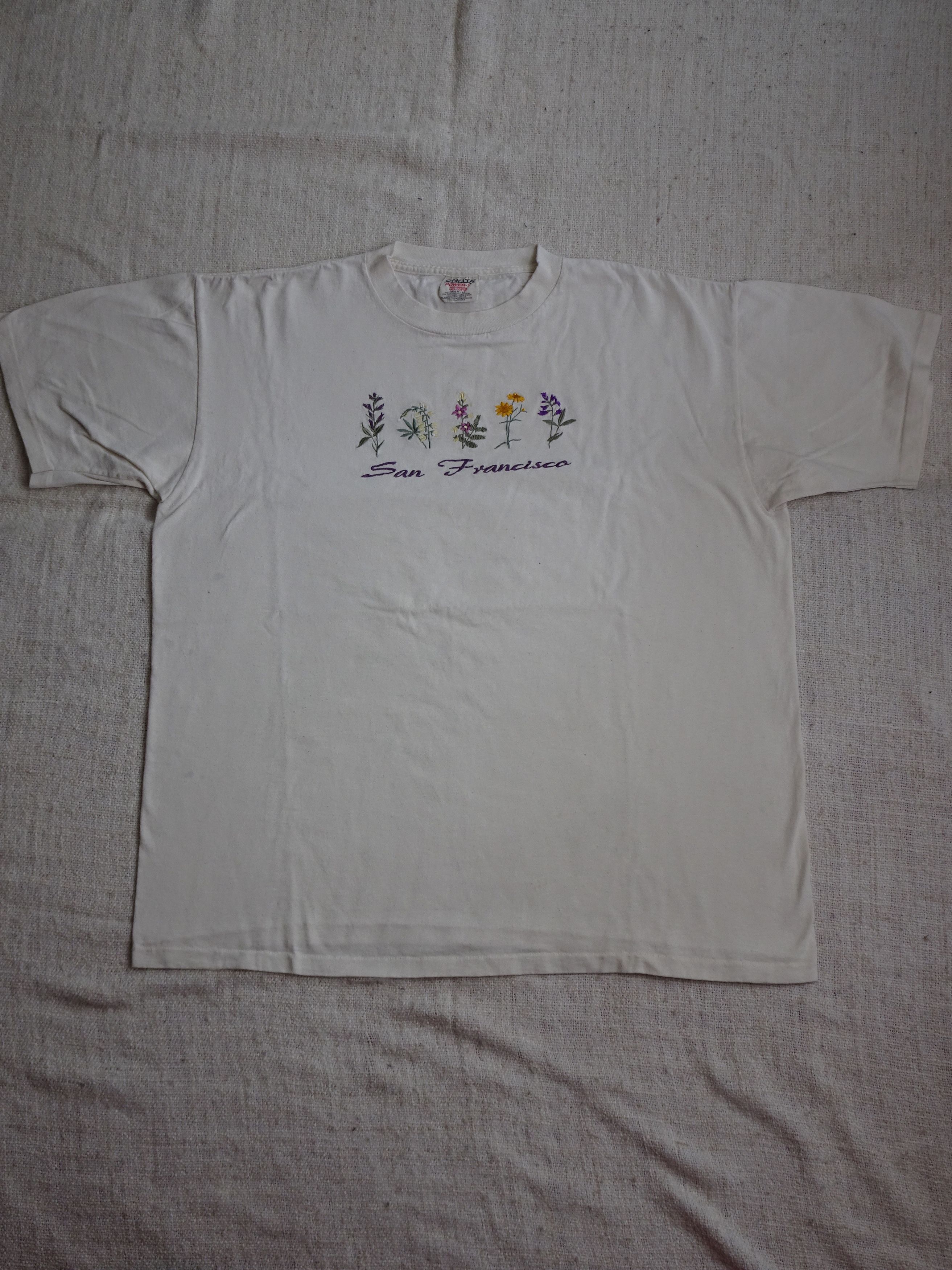 Vintage Vtg 90s Single Stitch Embroidered San Francisco Tee Size US XL / EU 56 / 4 - 1 Thumbnail