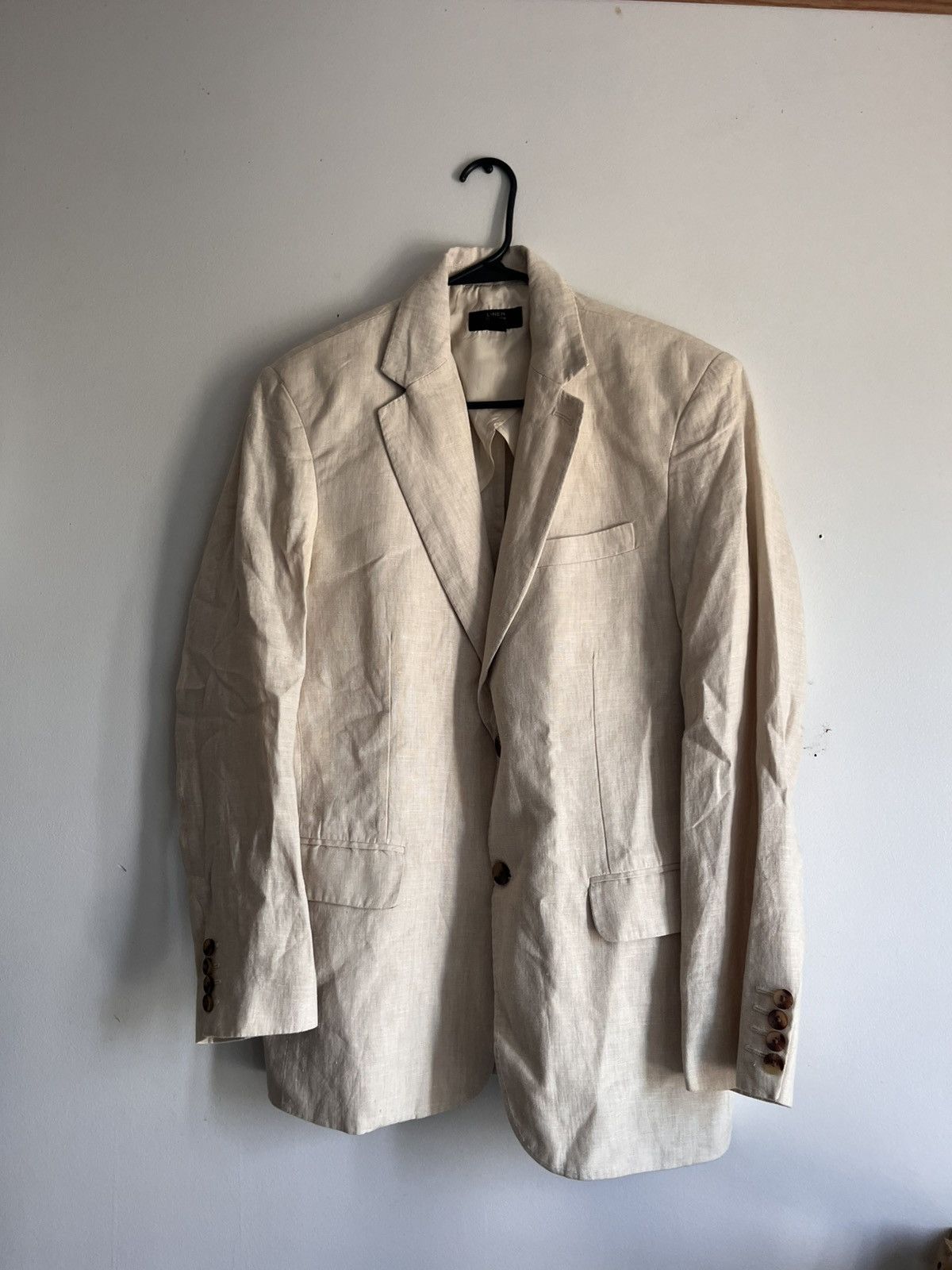 Club Room Club room mens beige linen tuxedo blazer Size 40R - 1 Preview
